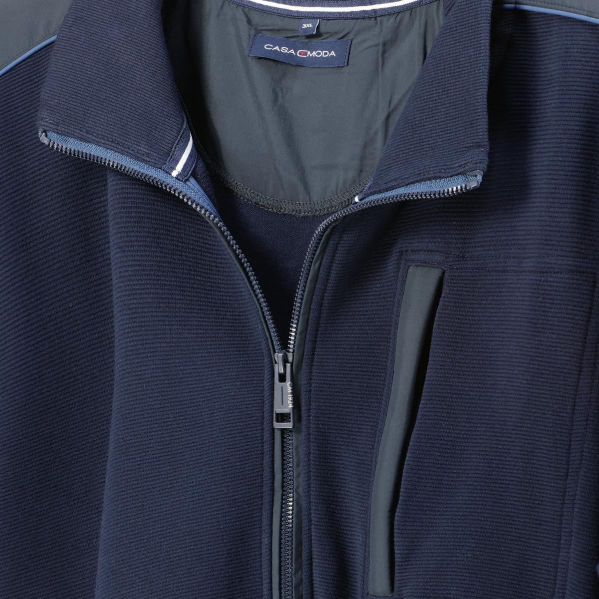 CASA MODA Sweatjacke mit Elasthan dunkelblau