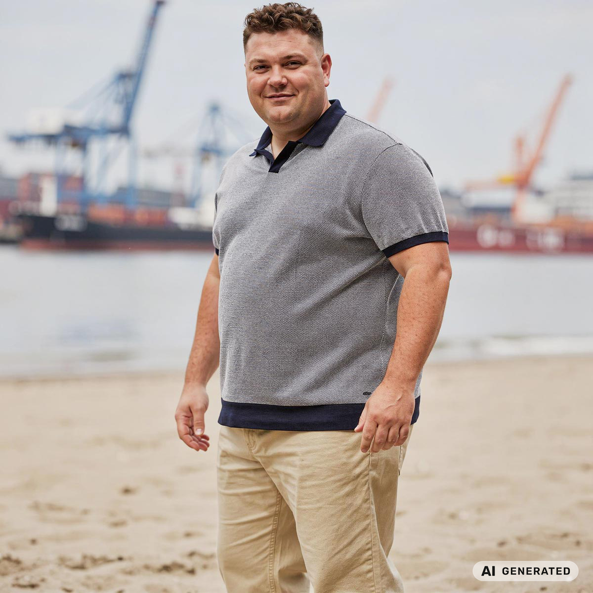 RAGMAN Strick-Poloshirt mit Kontrastdetails marine