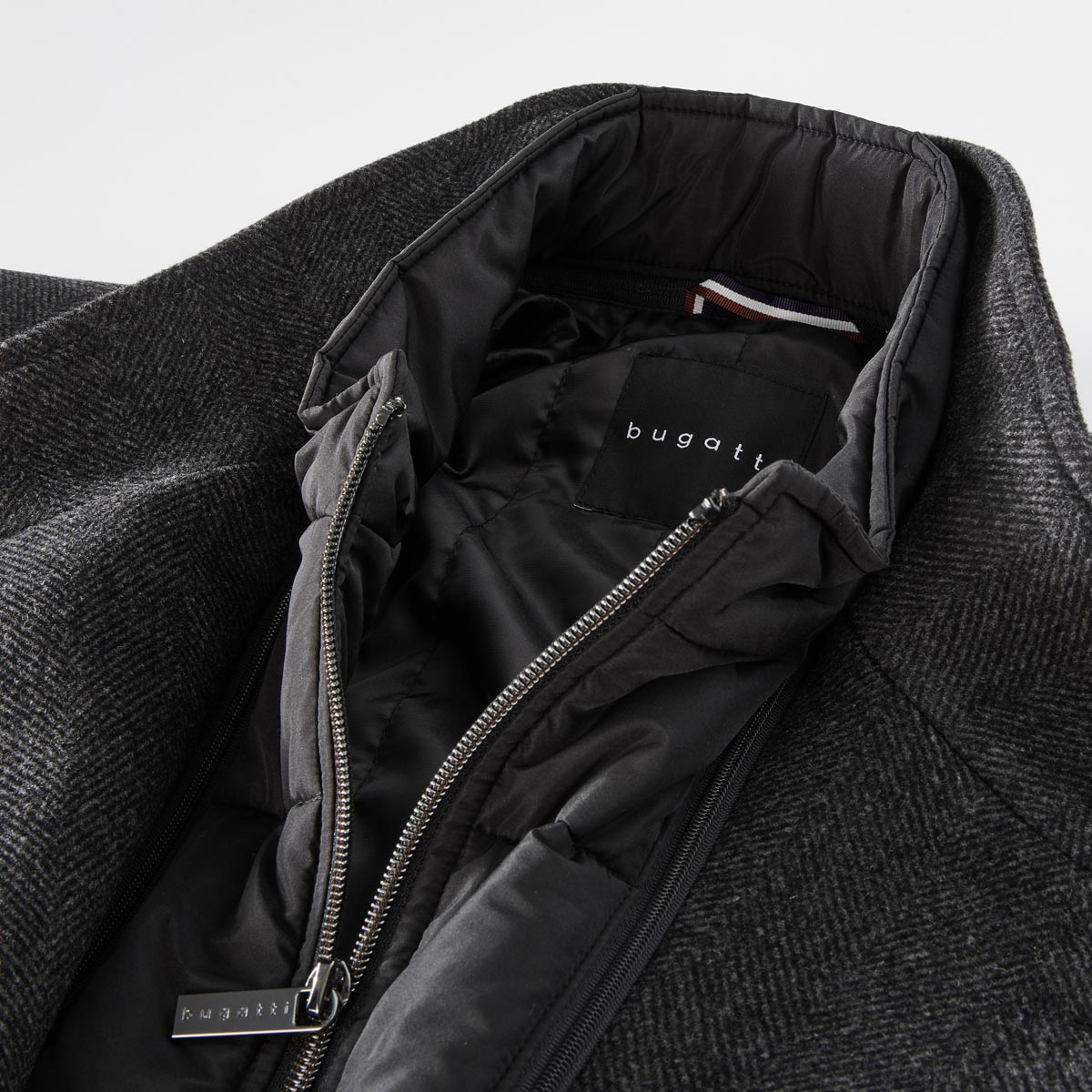 bugatti Wollmantel mit heraustrennbarem Westeneinsatz dunkelgrau