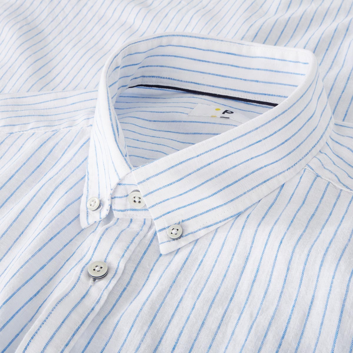 Pfundskerl Freizeithemd mit Leinen blau/weiß