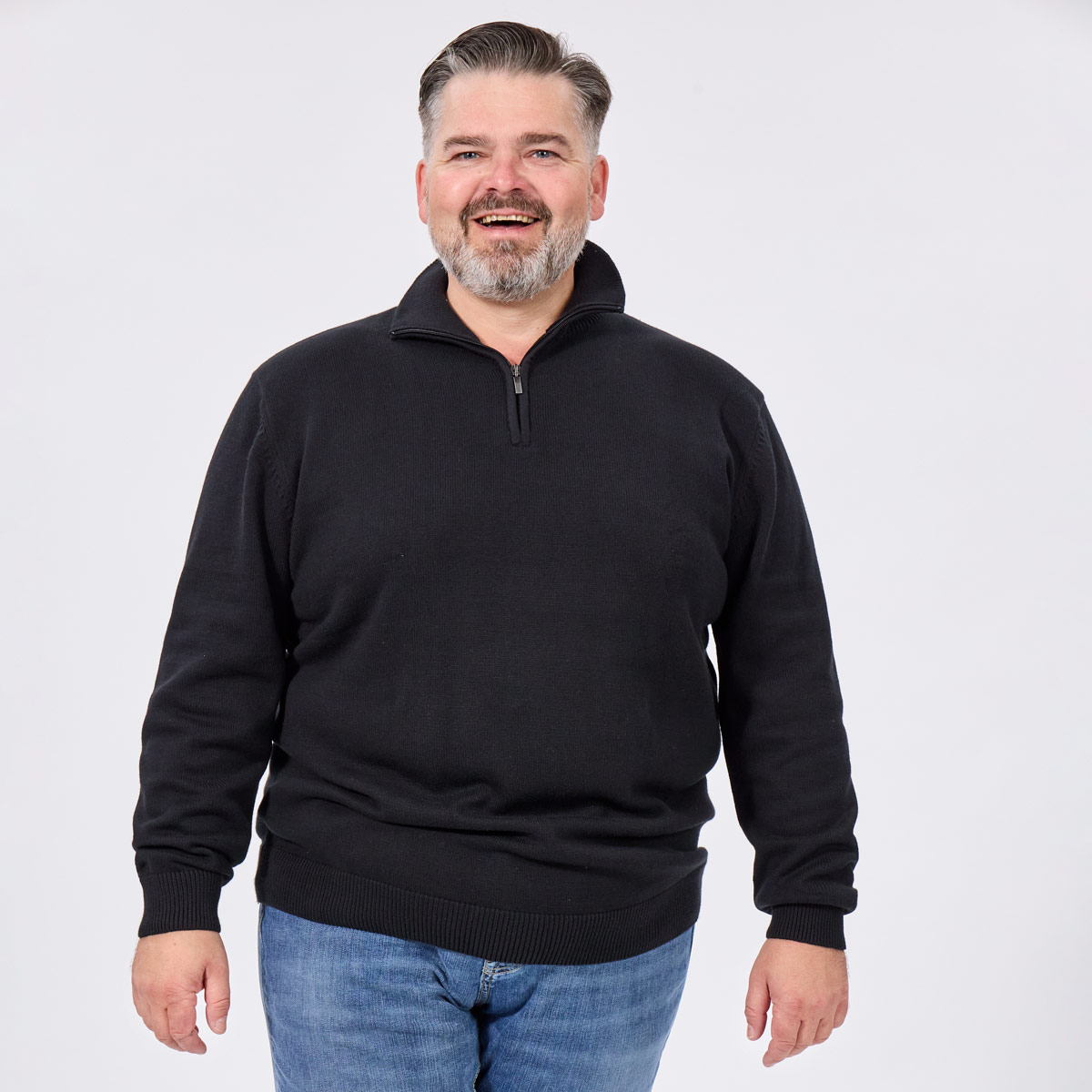 Pfundskerl Pullover mit Stehkragen schwarz