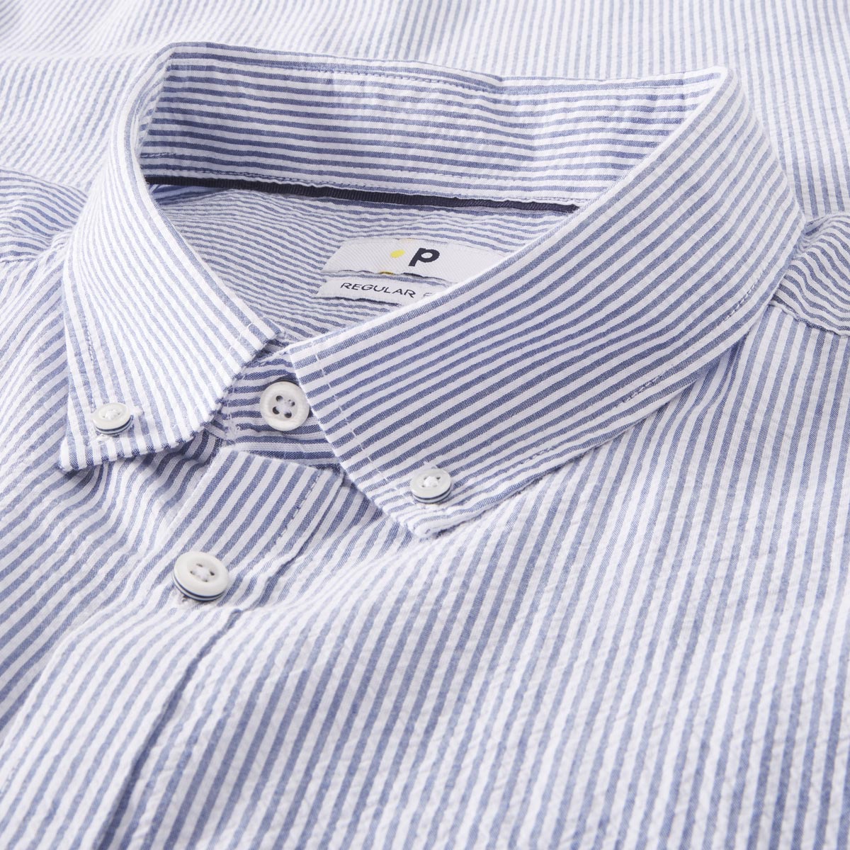 Pfundskerl Freizeithemd in Seersucker-Qualität dunkelblau