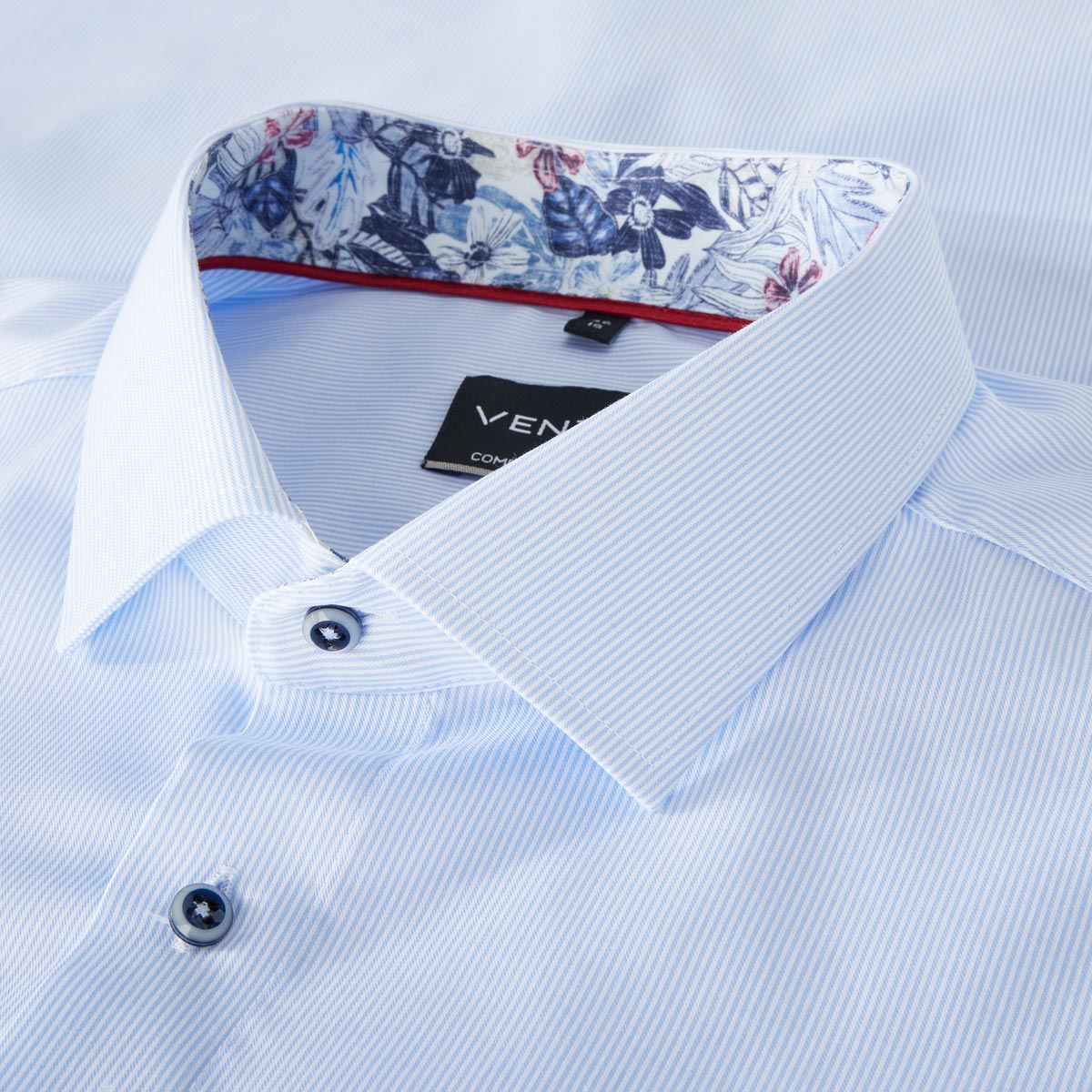 VENTI Businesshemd mit Streifen, bügelfrei blau