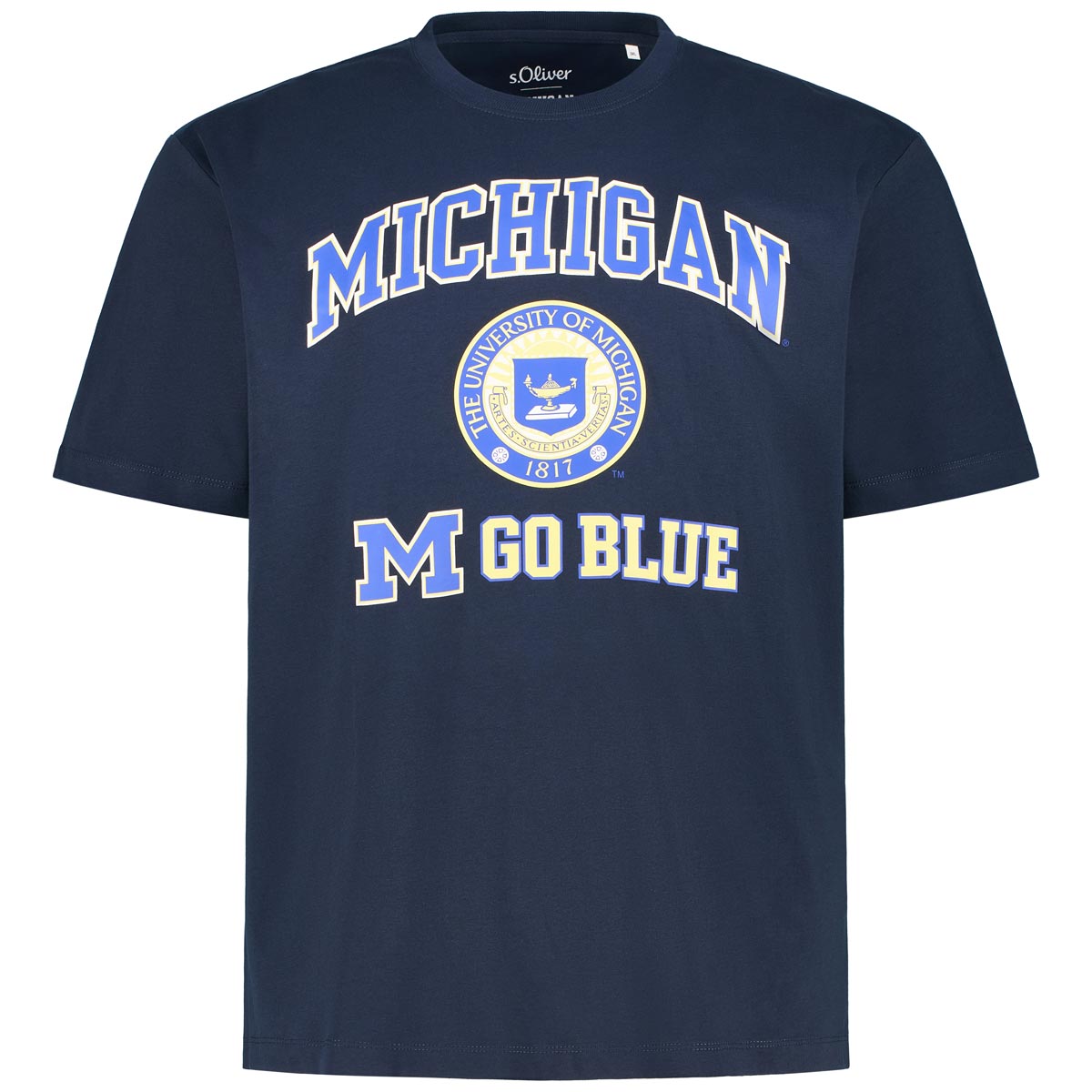 s.Oliver T-Shirt mit Statement-Print Farbe marine Größe: 6XL günstig online kaufen