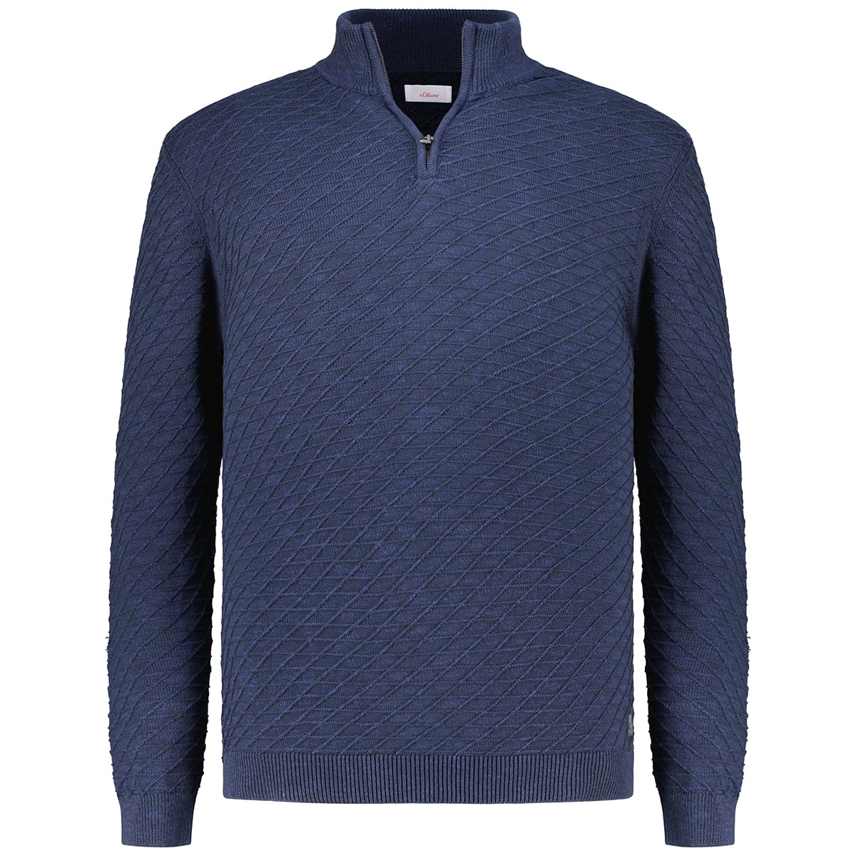 s.Oliver Strickpullover mit Rauten-Struktur Farbe blau Größe: 3XL günstig online kaufen