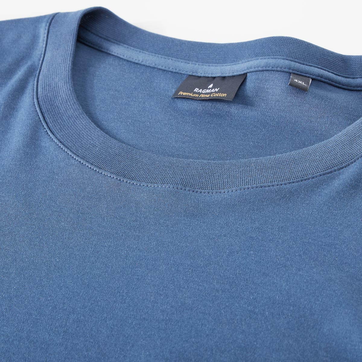 RAGMAN Longsleeve aus Pima-Baumwolle mittelblau