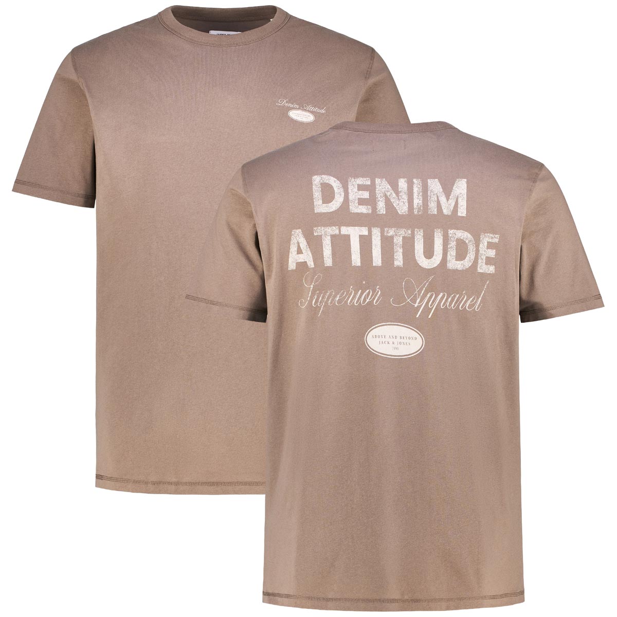 Jack&Jones T-Shirt mit Print auf Vorder- und Rückseite Farbe mittelbraun Gr günstig online kaufen
