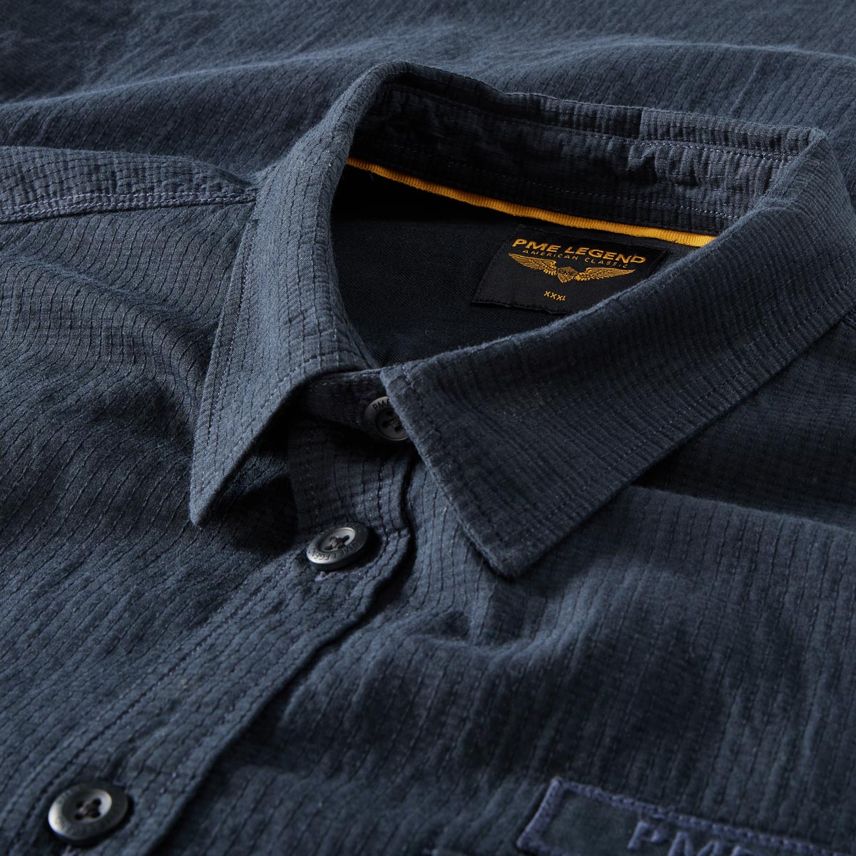 PME LEGEND Freizeithemd mit Struktur dunkelblau