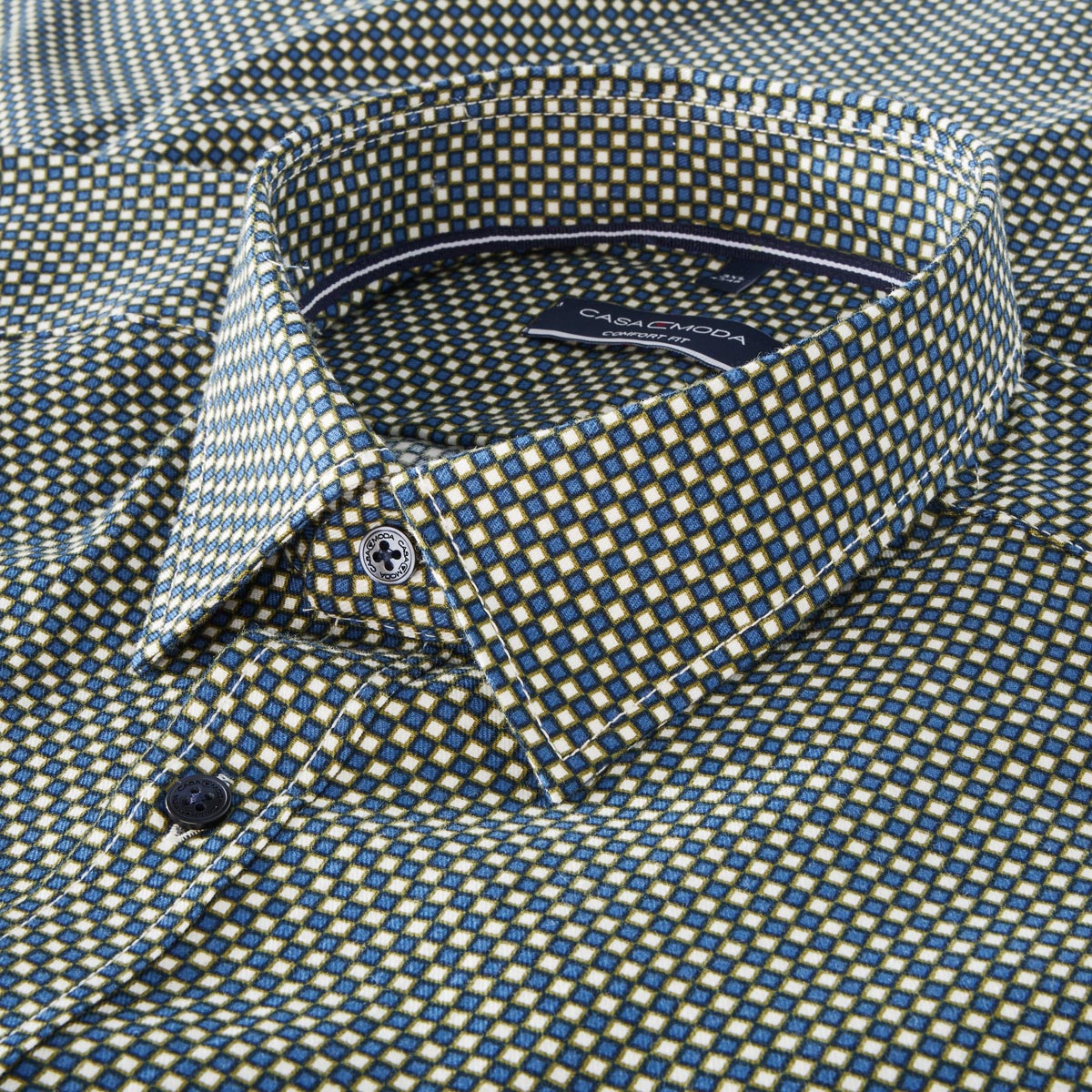 CASA MODA Freizeithemd mit Allover-Muster blau