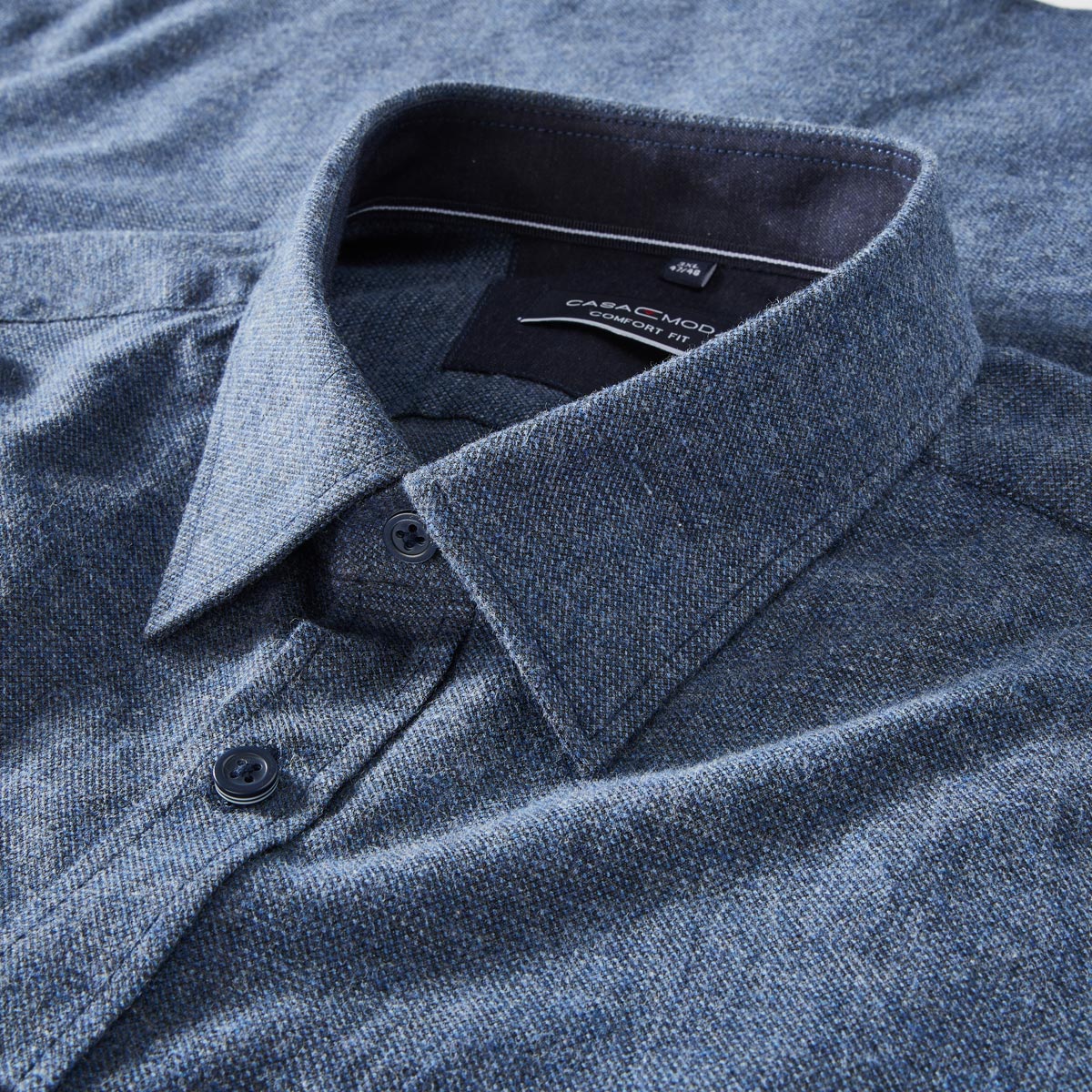 CASA MODA Freizeithemd aus Baumwolle blau