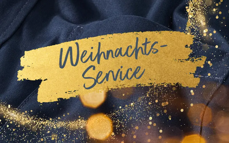 Glitzernde Weihnachtsdekoration auf Stoff – Pfundskerl Weihnachtsservice mit Geschenkideen, Gutscheinen und Beratung