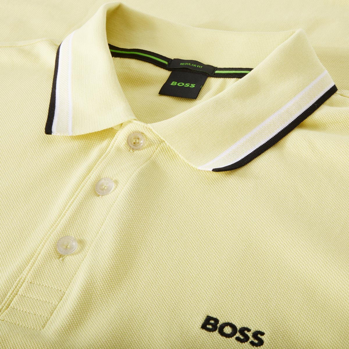 BOSS Poloshirt mit Kontrastdetails gelb