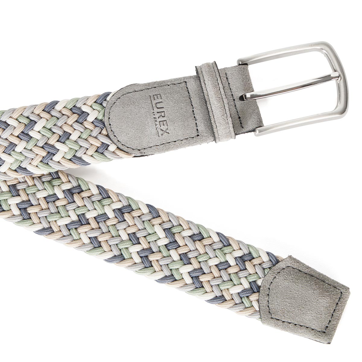 Eurex by Brax Stretch-Gürtel mit Flechtmuster, Überlänge hellgrau