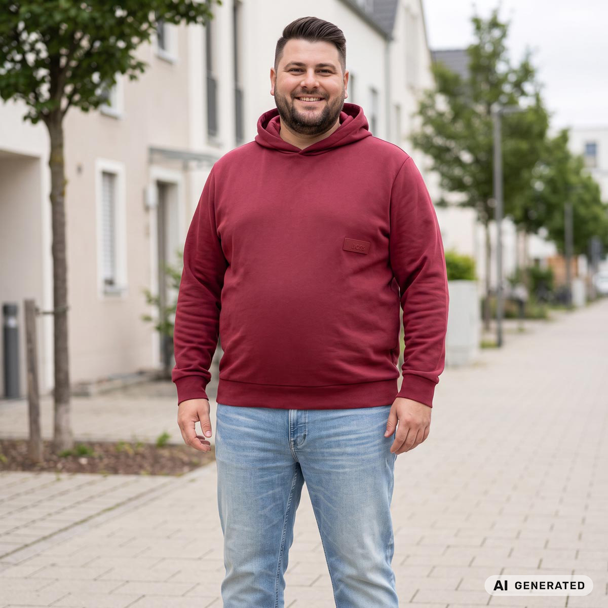 BOSS Hoodie weinrot