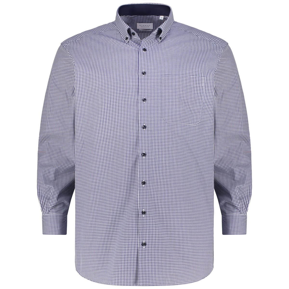 ETERNA Kariertes Businesshemd, bügelfrei, langarm blau/weiß ETERNA Kariertes Businesshemd, bügelfrei, langarm blau/weiß
