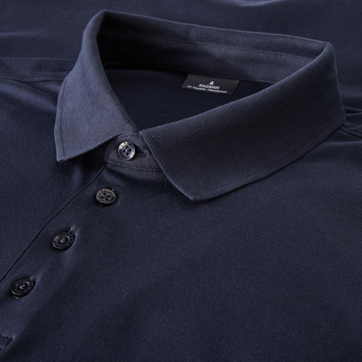 RAGMAN Poloshirt aus Pima-Baumwolle marine