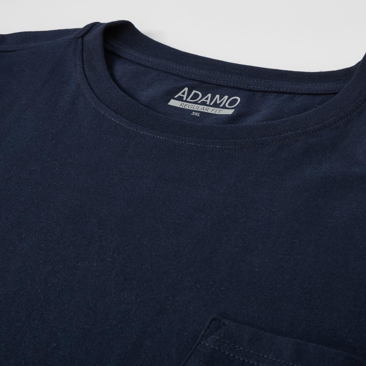 ADAMO Basic T-Shirt mit Brusttasche dunkelblau