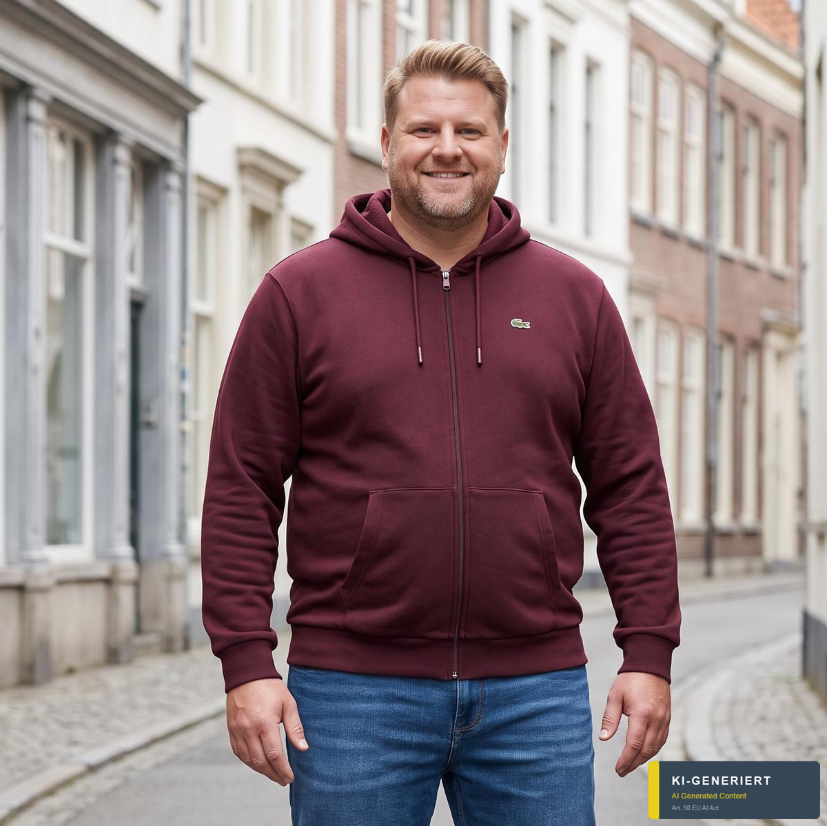 LACOSTE Sweatjacke aus Baumwolle dunkelrot