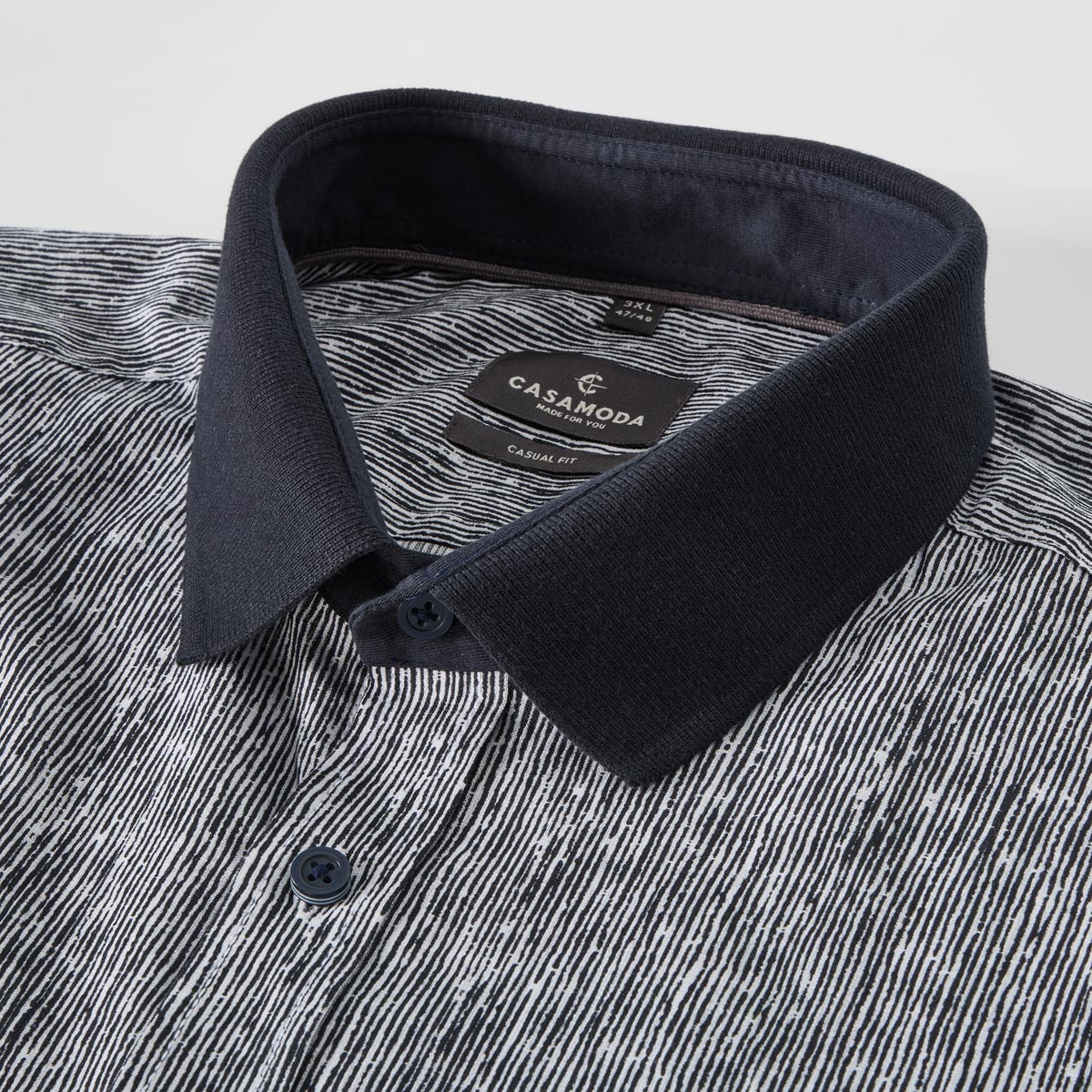 CASA MODA Freizeithemd mit Allover-Muster blau