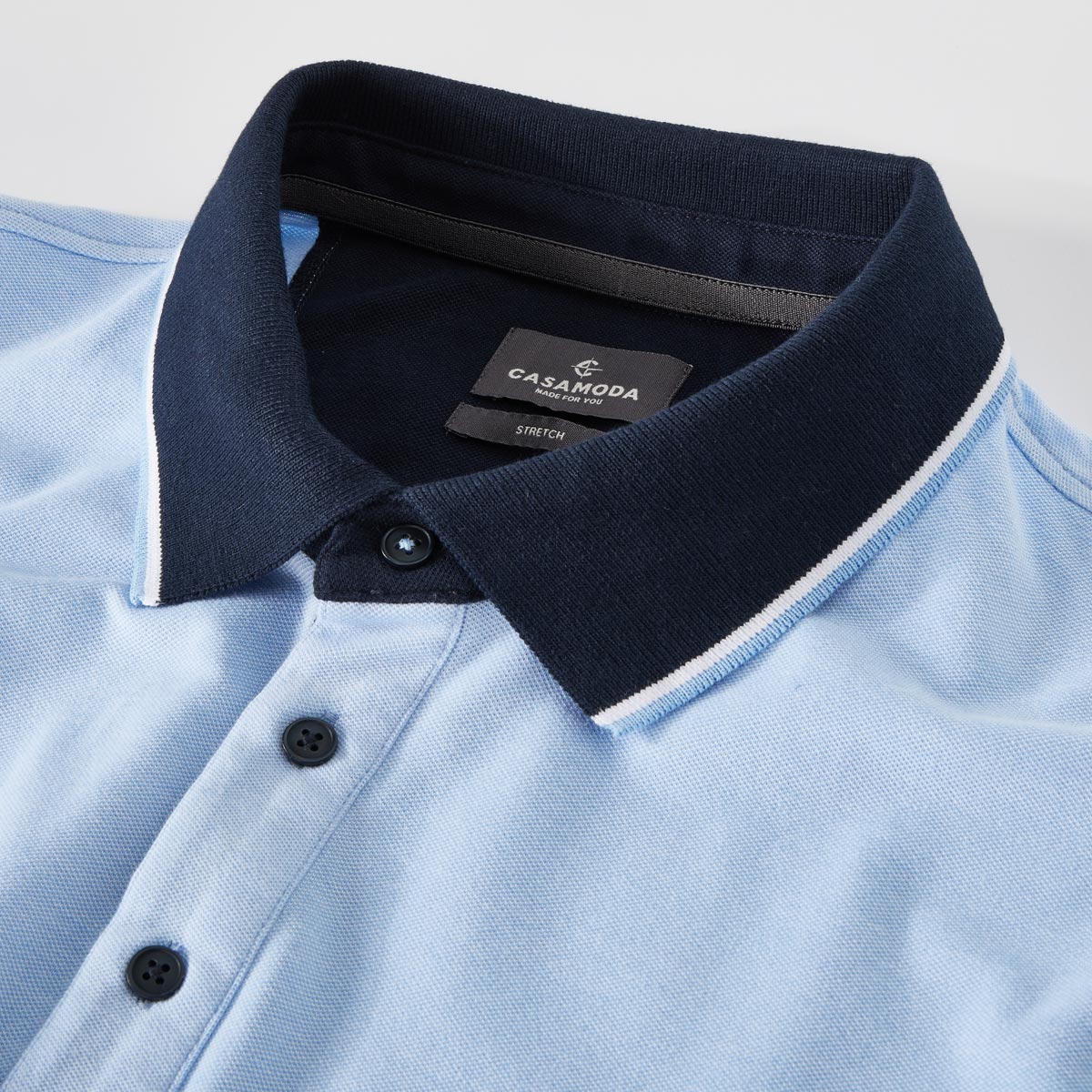 CASA MODA Poloshirt mit Elasthan blau