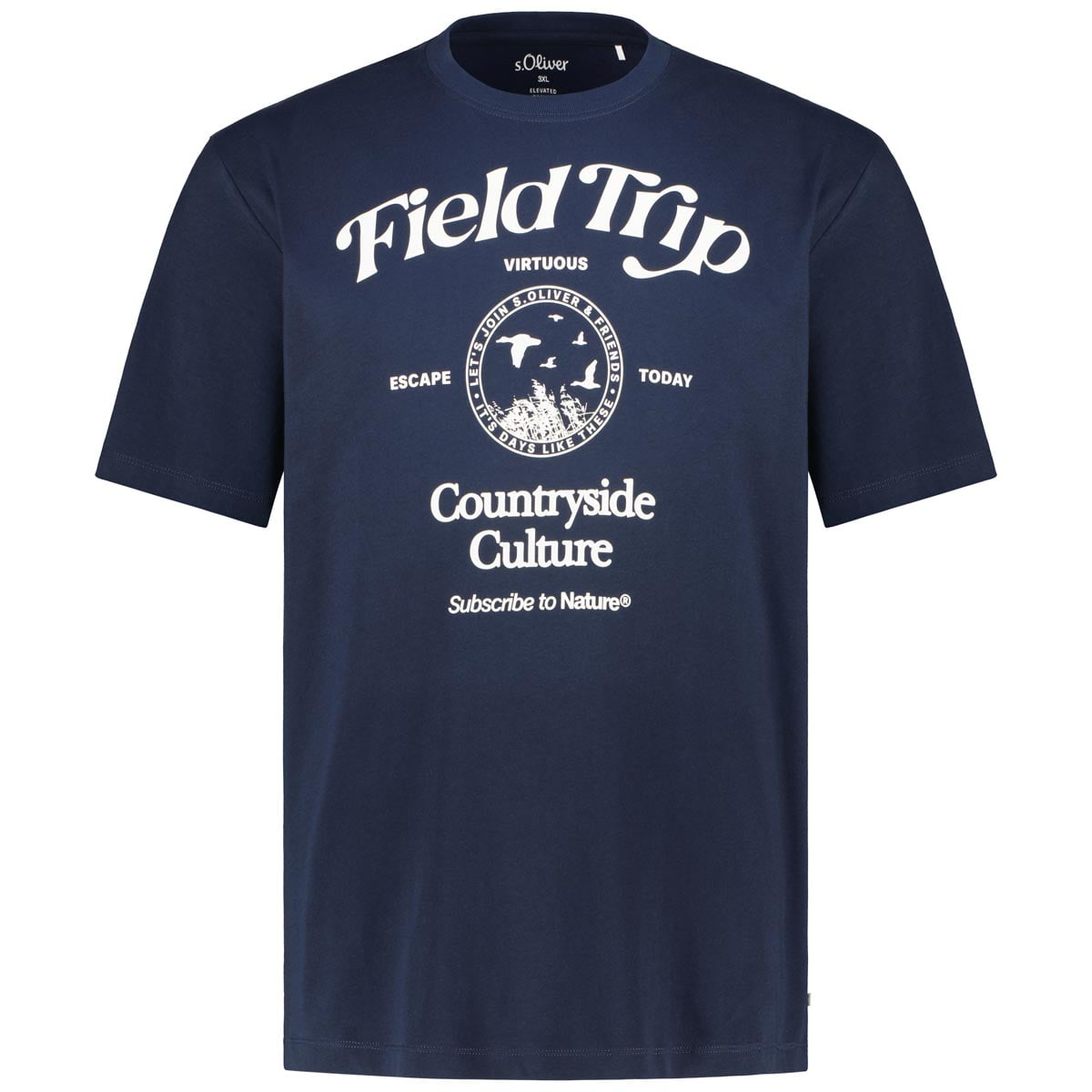 s.Oliver T-Shirt mit Print Farbe dunkelblau Größe: 5XL günstig online kaufen