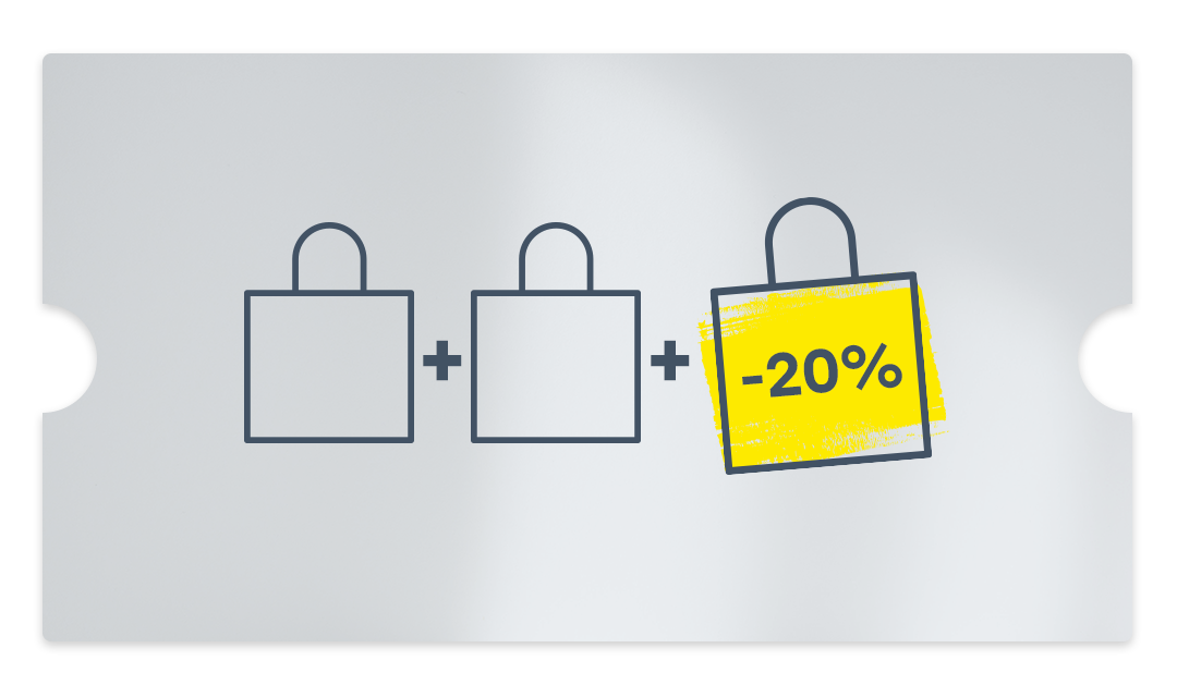 ab 3 Artikel, 20% auf den teuersten Artikel