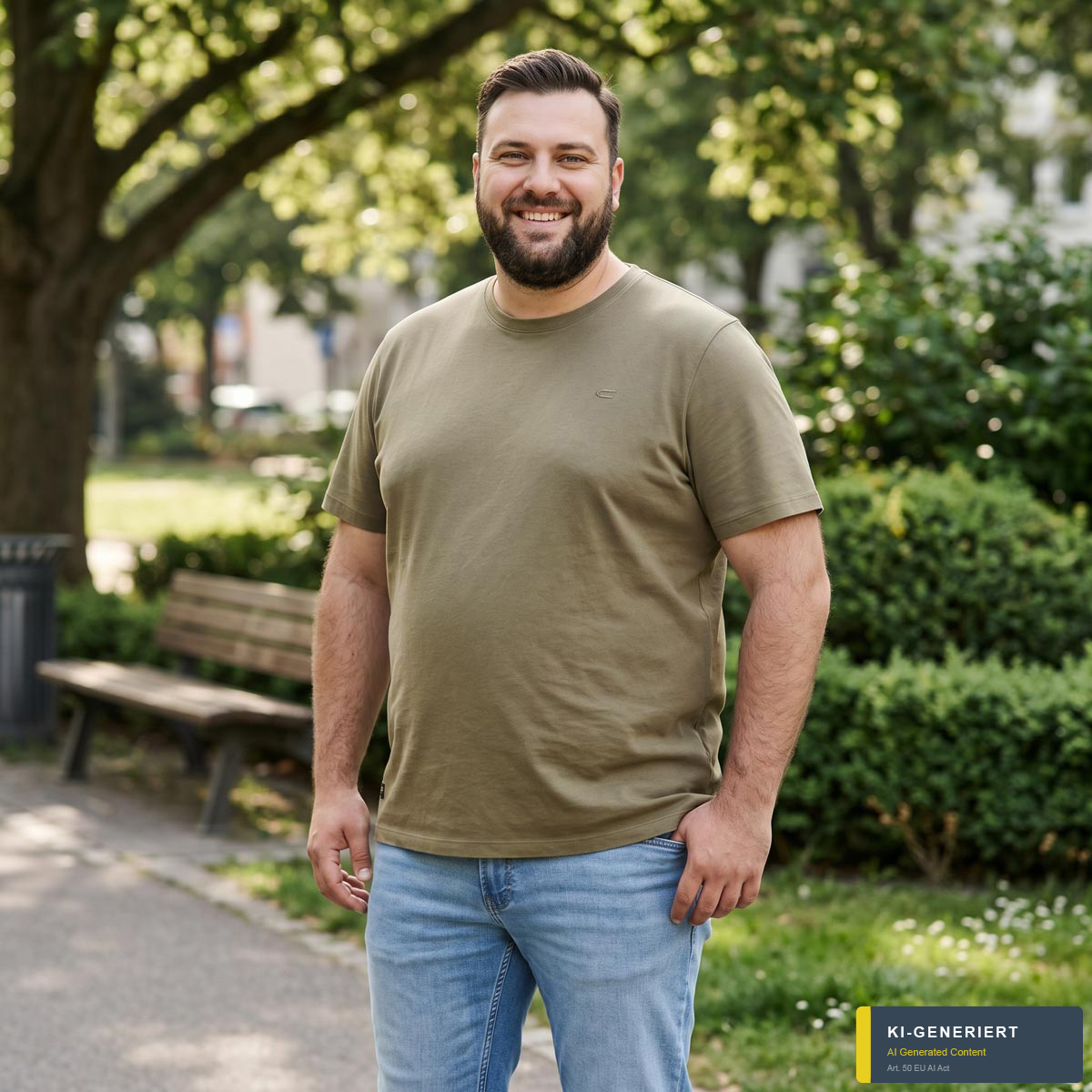 camel active T-Shirt mit Stretch oliv