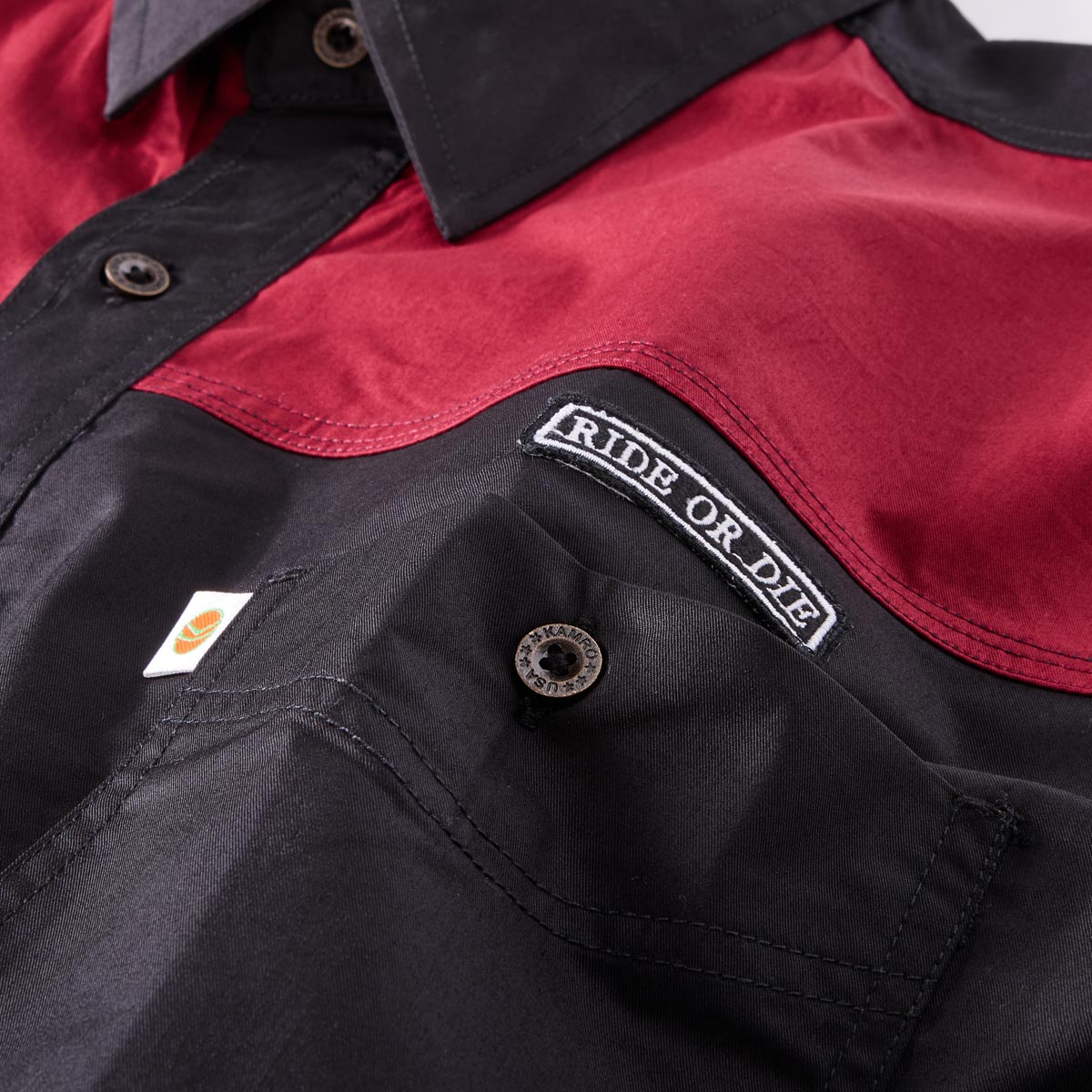 Kamro Freizeithemd im Colorblock-Design schwarz