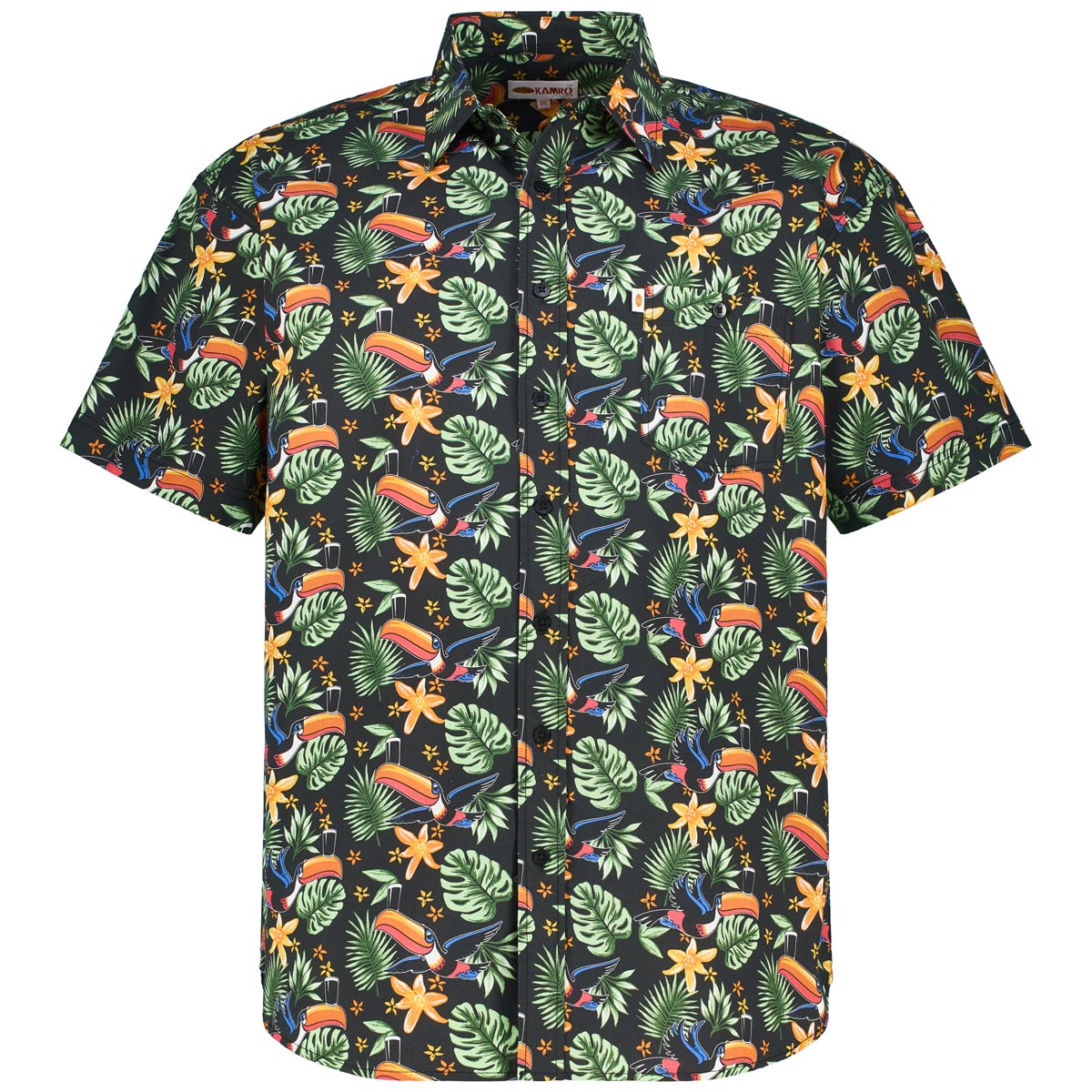 Kamro Freizeithemd mit Allover-Muster Farbe schwarz Größe: 3XL günstig online kaufen