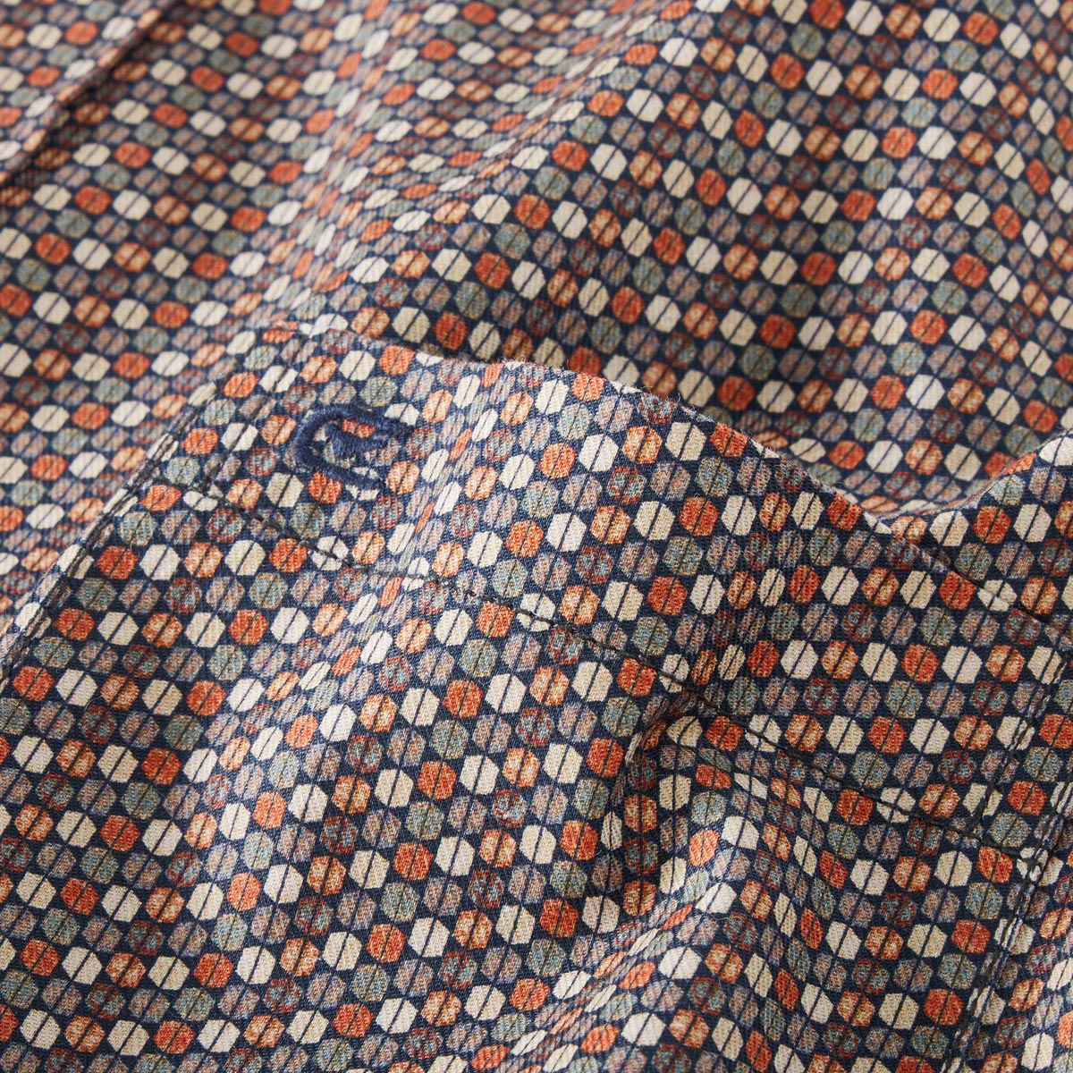 CASA MODA Freizeithemd mit Allover-Muster braun