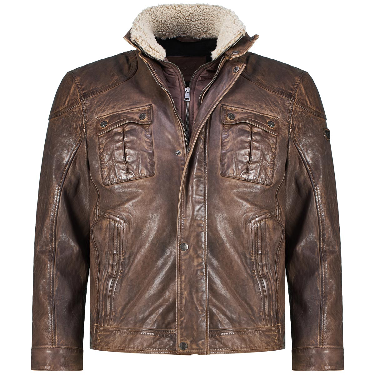 Lederblouson mit heraustrennbarem Westeneinsatz