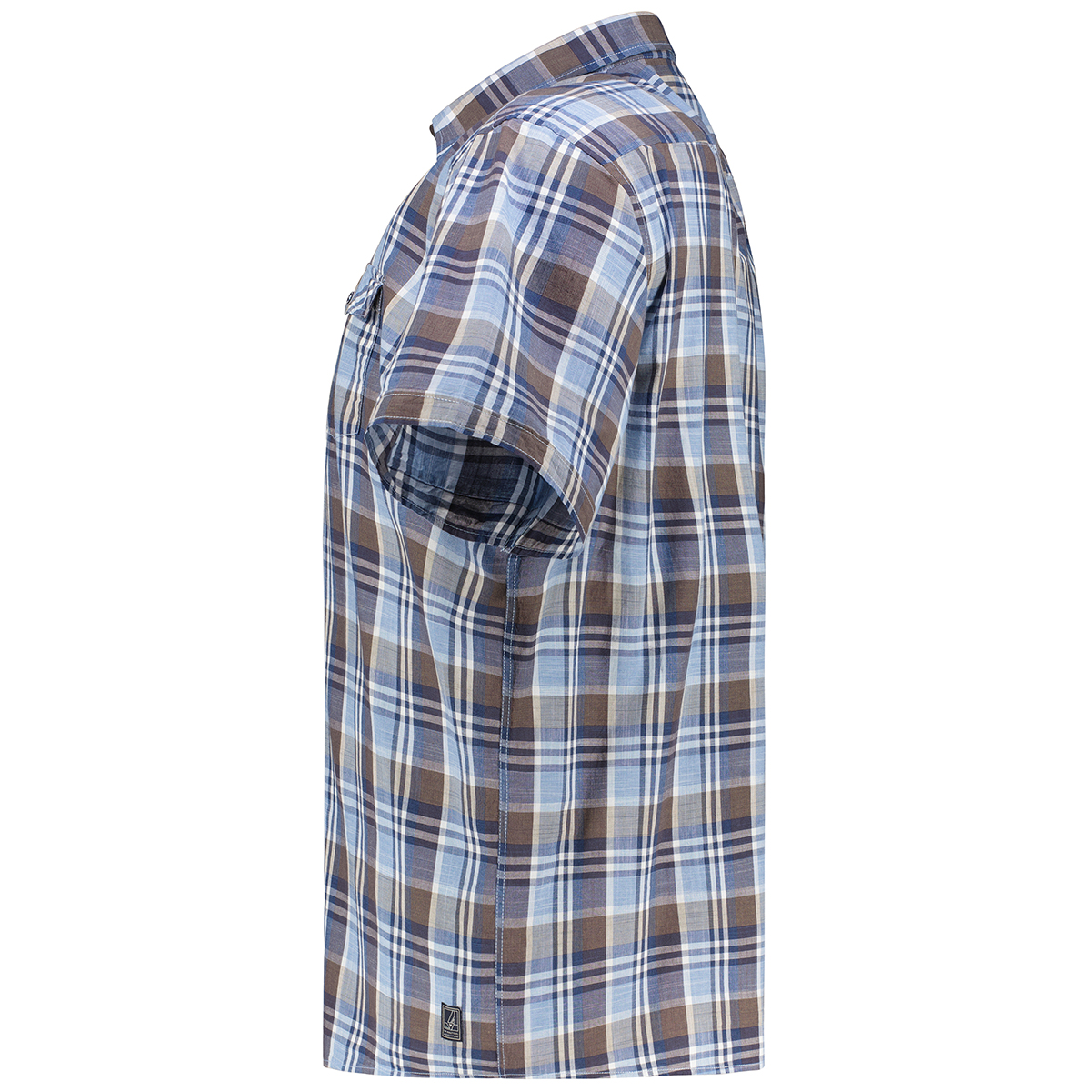 CASA MODA Kariertes Freizeithemd, Short Style blau