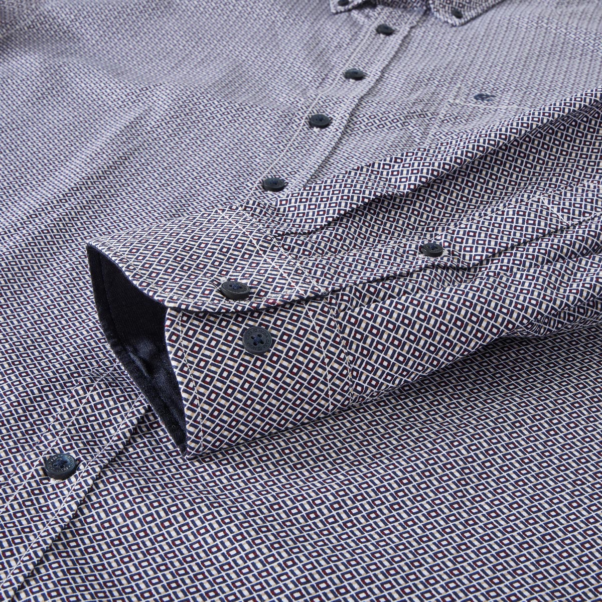 CASA MODA Freizeithemd mit Allover-Muster blau