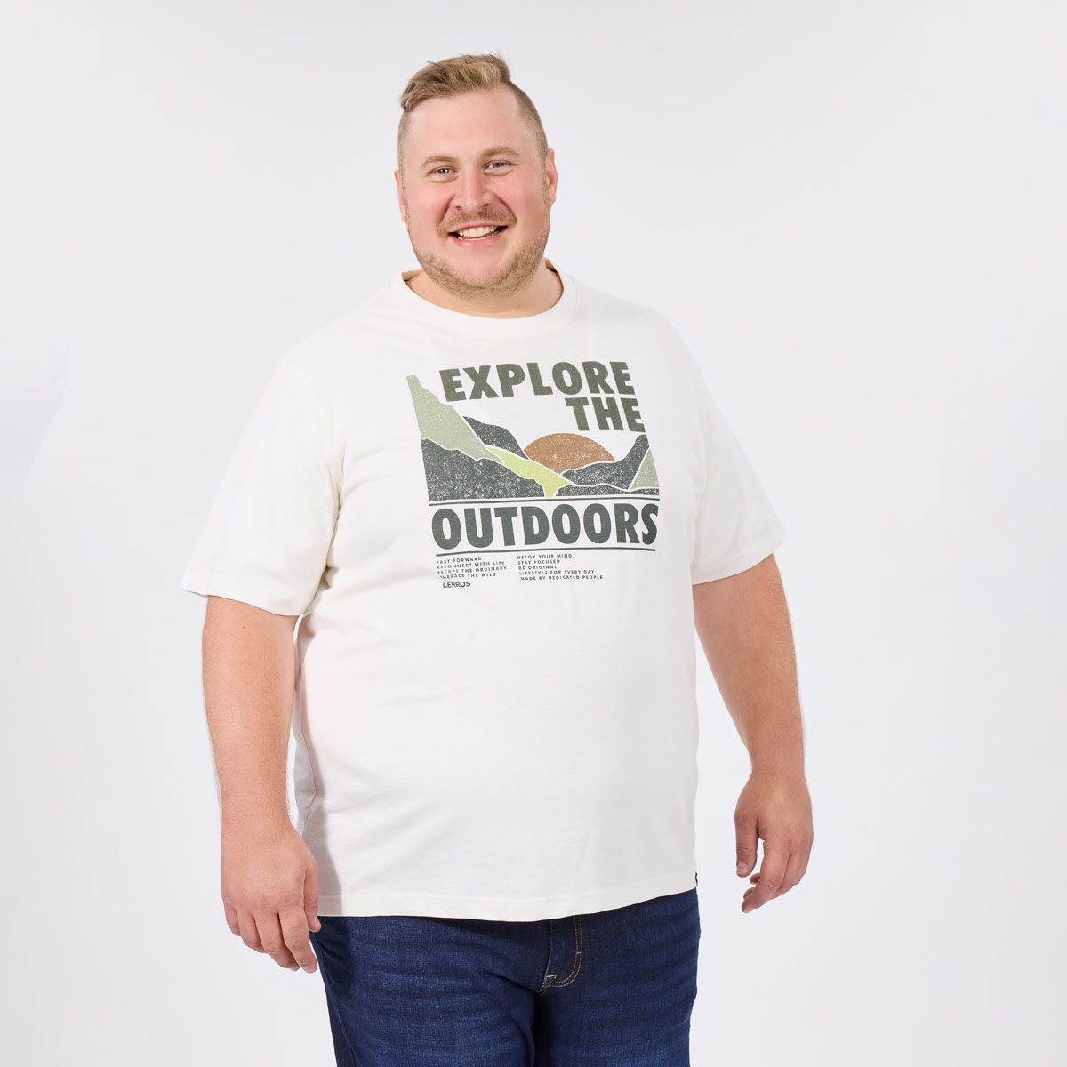 Lerros T-Shirt mit Print weiß