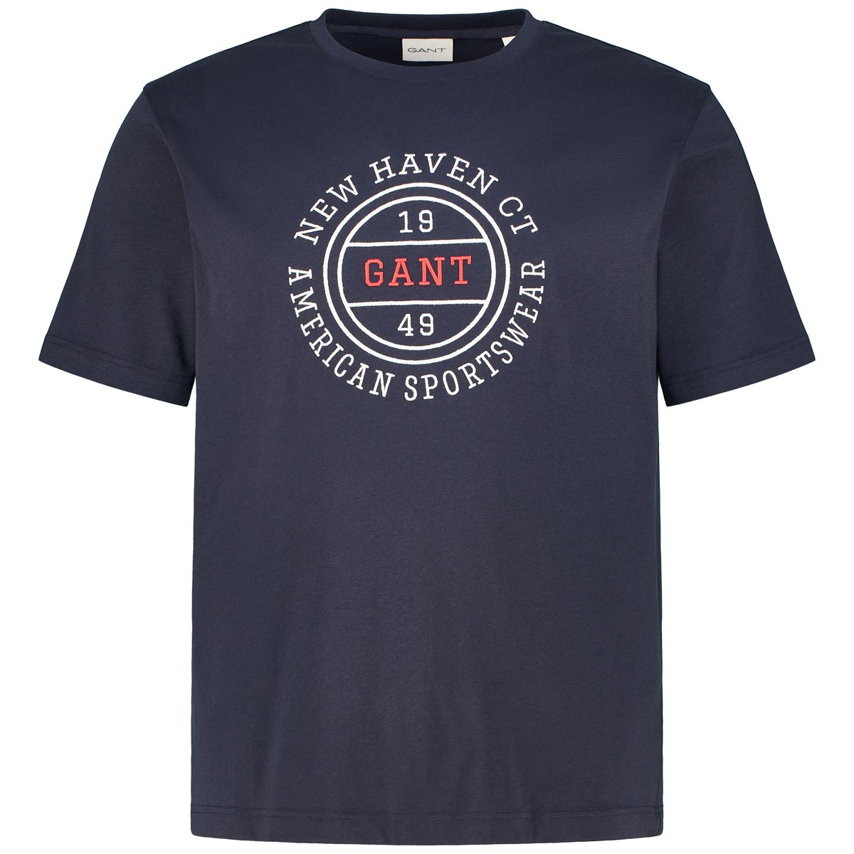 Gant T-Shirt mit Label-Stickerei Farbe dunkelblau Größe: 3XL günstig online kaufen