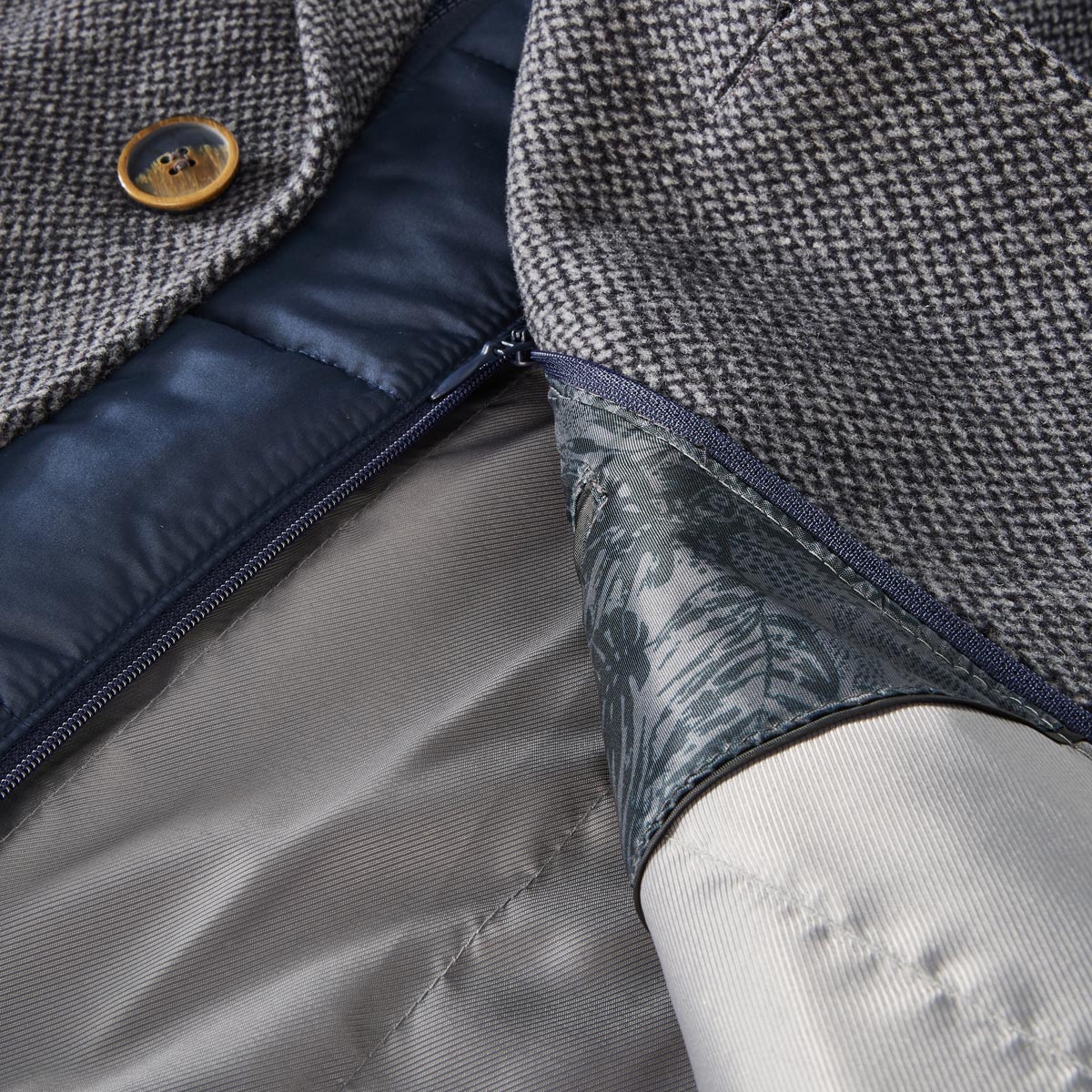 Weis Wollmantel mit heraustrennbarem Westeneinsatz anthrazit