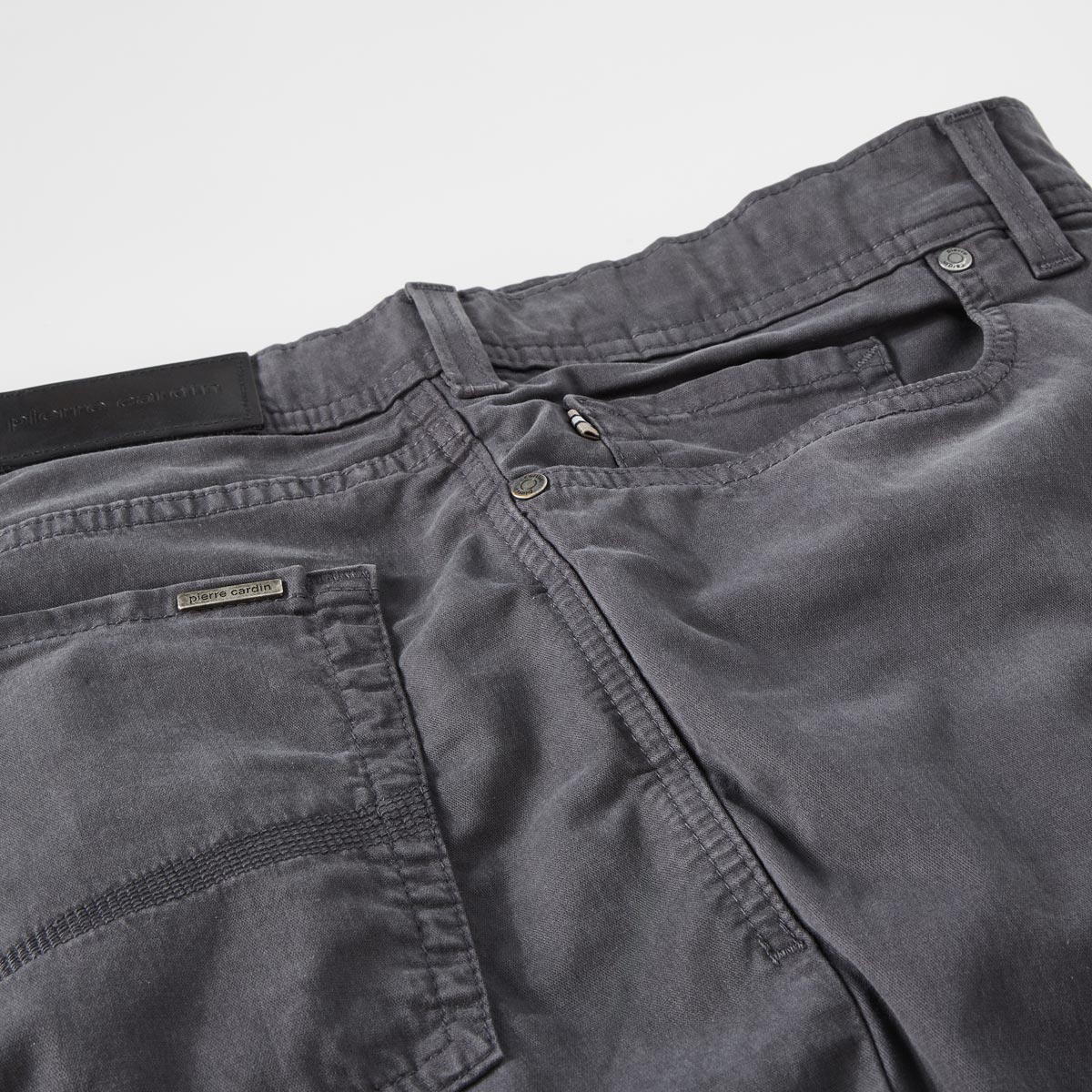 Pierre Cardin Baumwollhose mit Stretch "Lyon", Tapered Fit grau