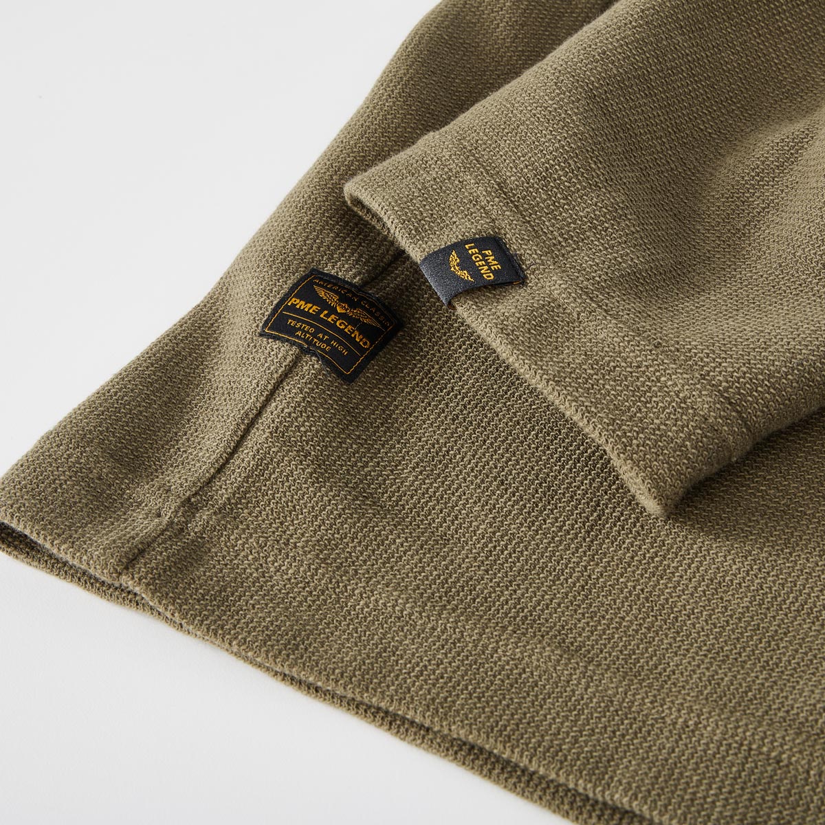PME LEGEND T-Shirt mit Label-Patch khaki