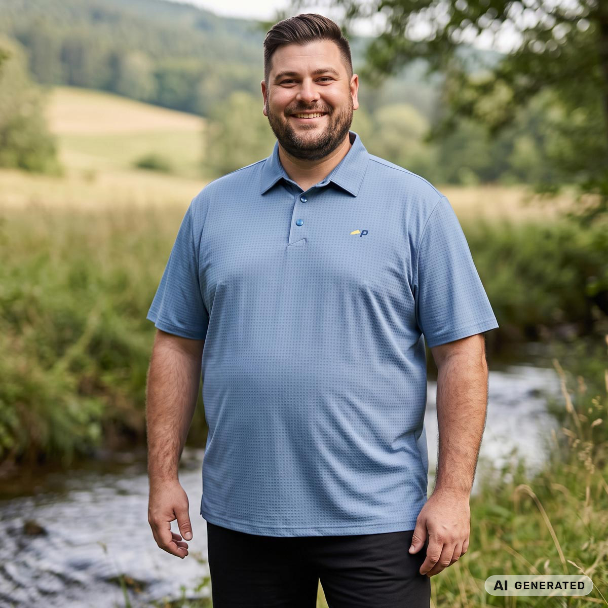 Pfundskerl p ACTIVE Funktions-Poloshirt, schnelltrocknend graublau