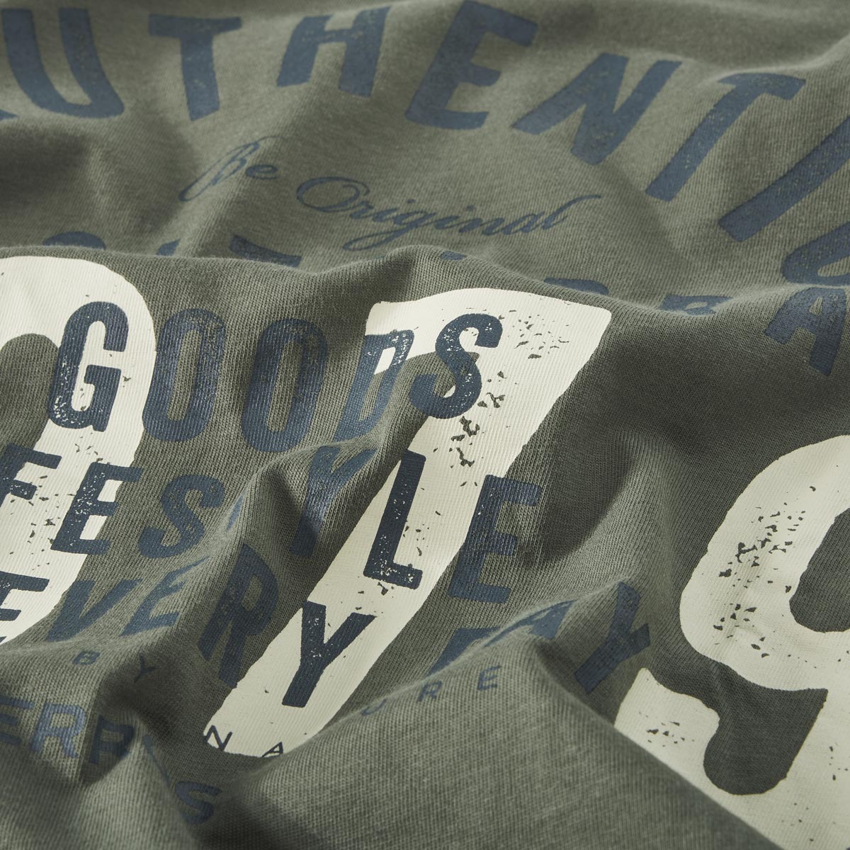 Lerros T-Shirt mit Print khaki