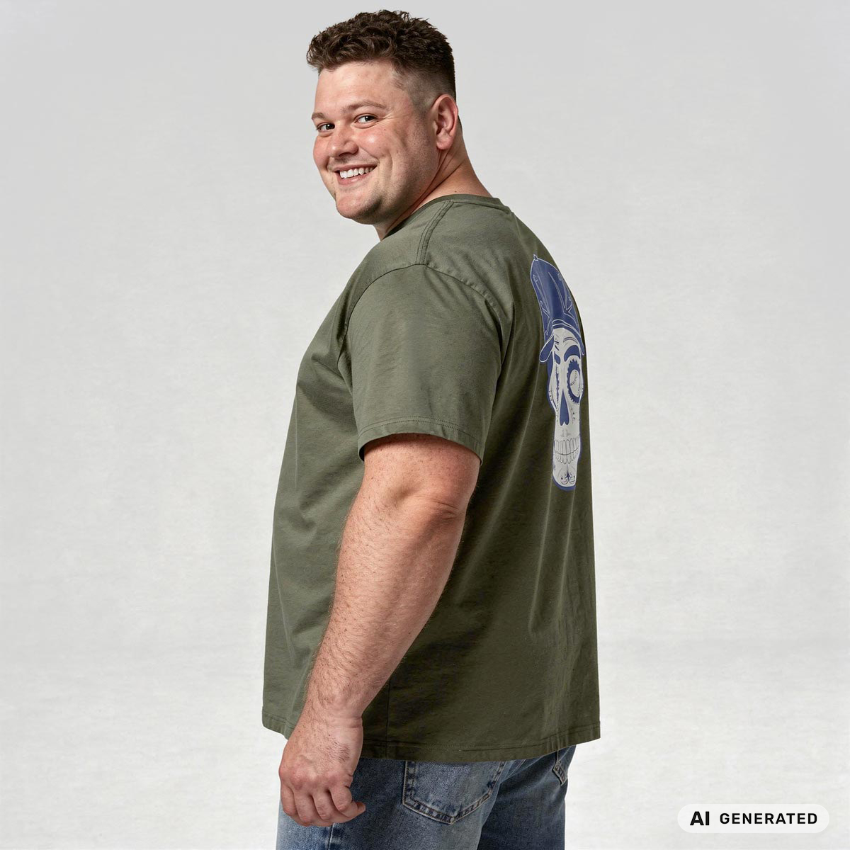 Pfundskerl T-Shirt mit Rückenprint oliv