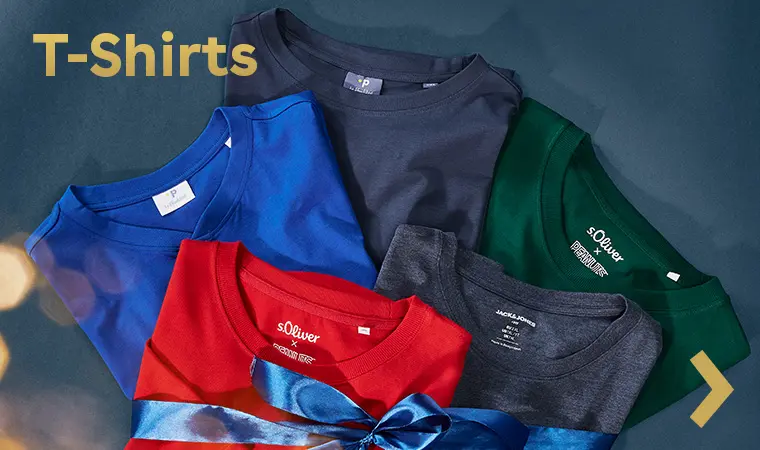 Farbige T-Shirts in großer Größe, festlich dekoriert