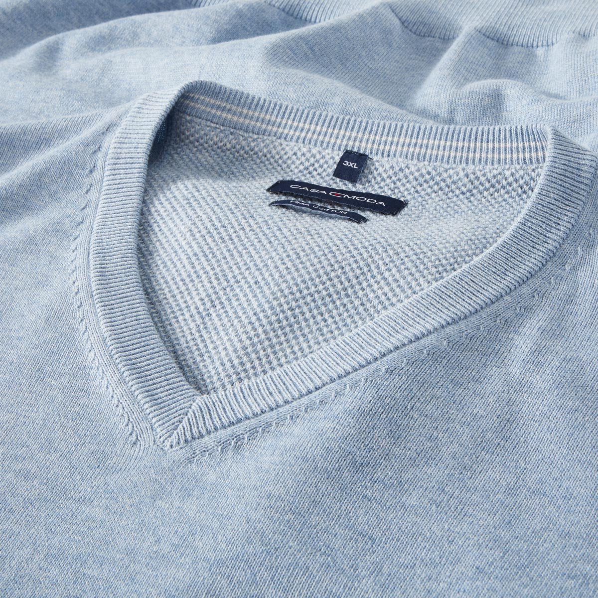 CASA MODA Feinstrickpullover aus Pima-Baumwolle blau