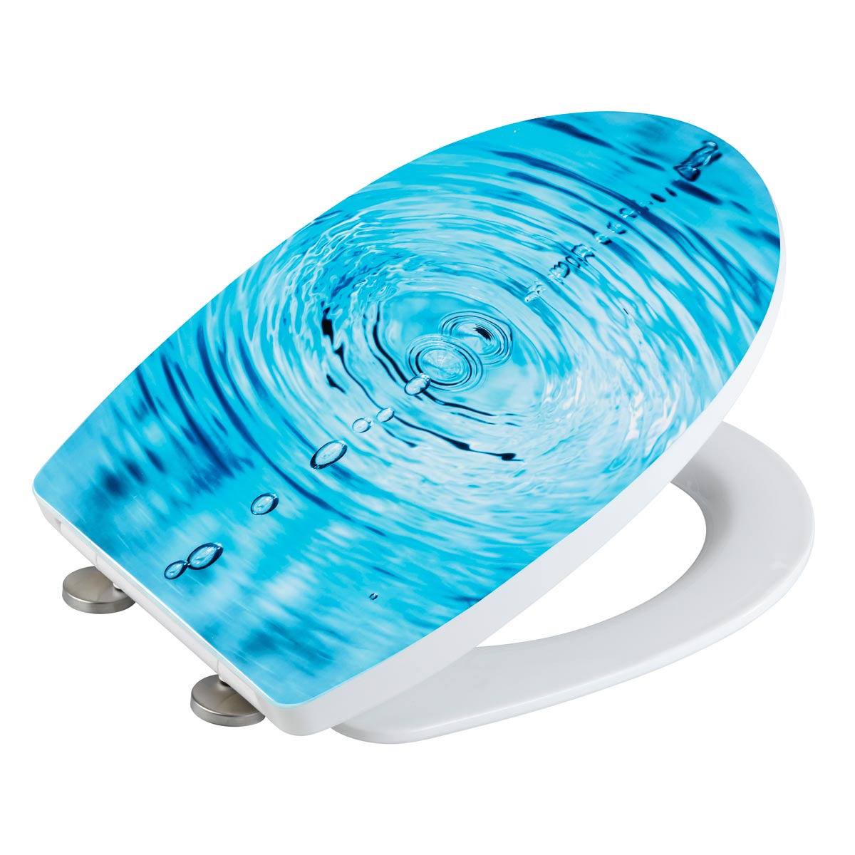 Wenko Extrabelastbarer WC-Sitz mit Absenkautomatik hellblau