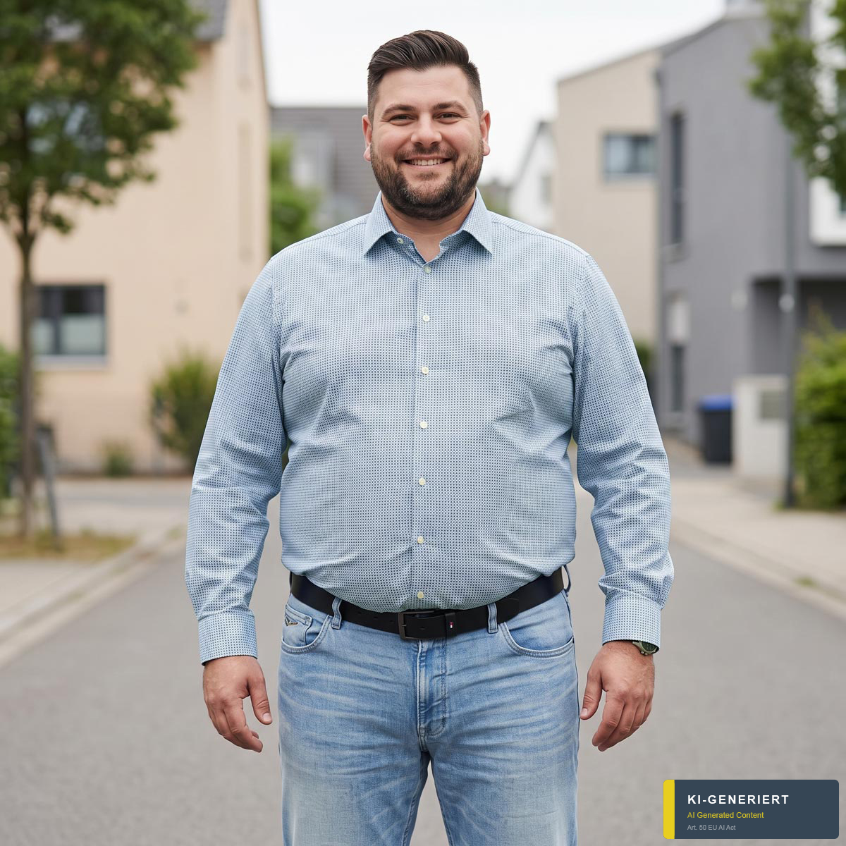 Pfundskerl Businesshemd mit Print blau