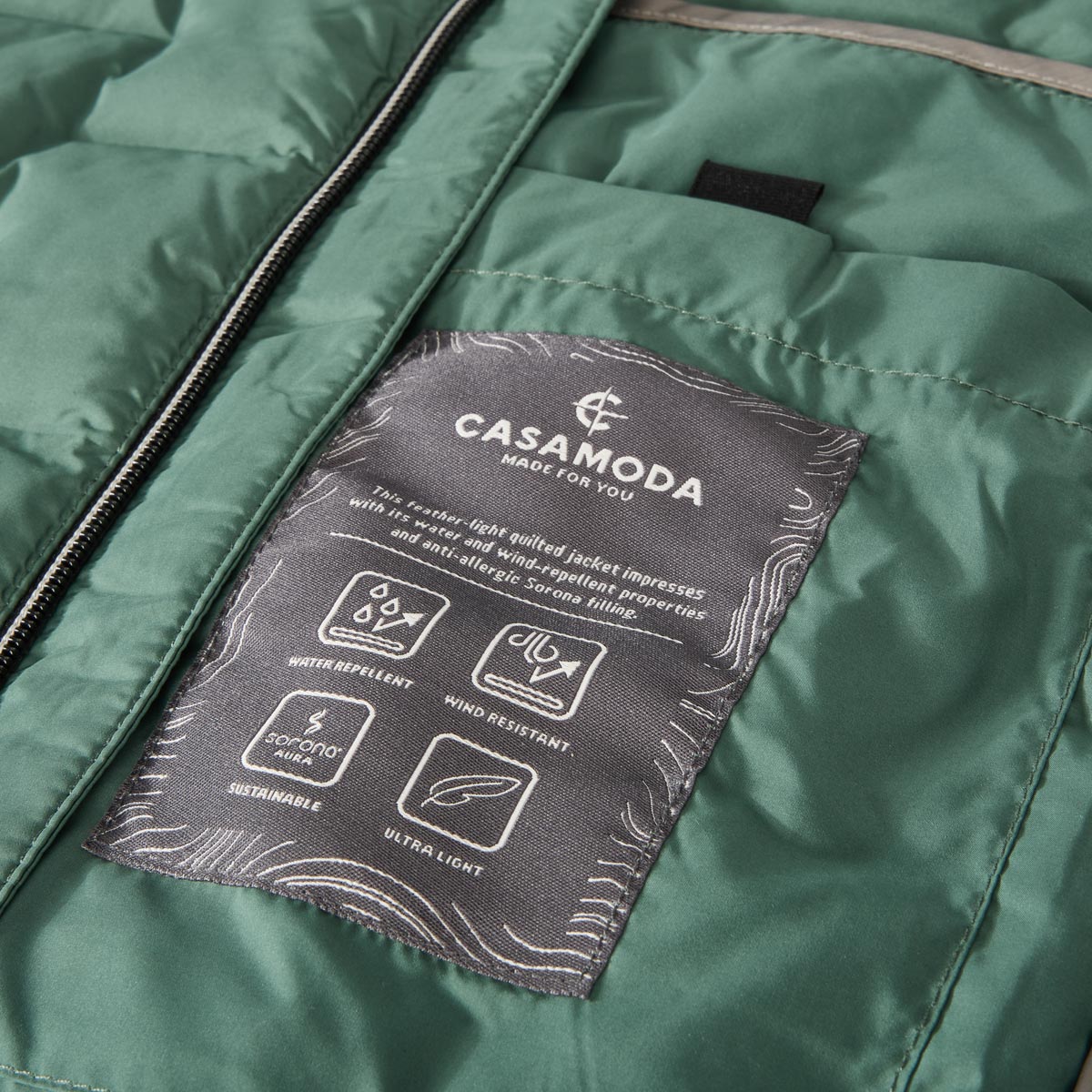 CASA MODA Steppjacke wind- und wasserabweisen grün