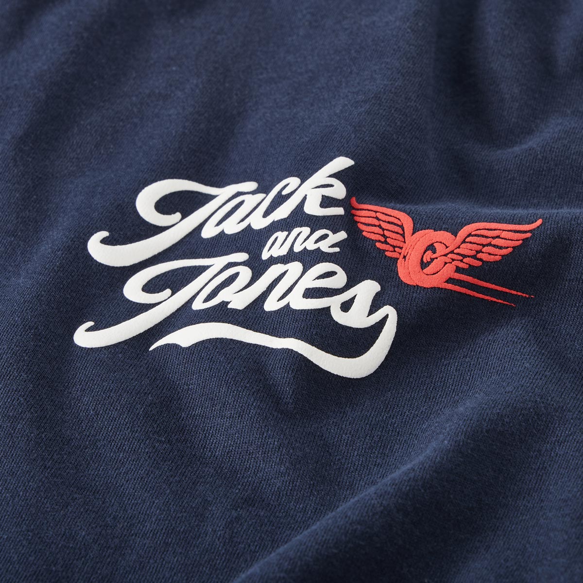 Jack&Jones T-Shirt mit Print auf Vorder- und Rückseite blau