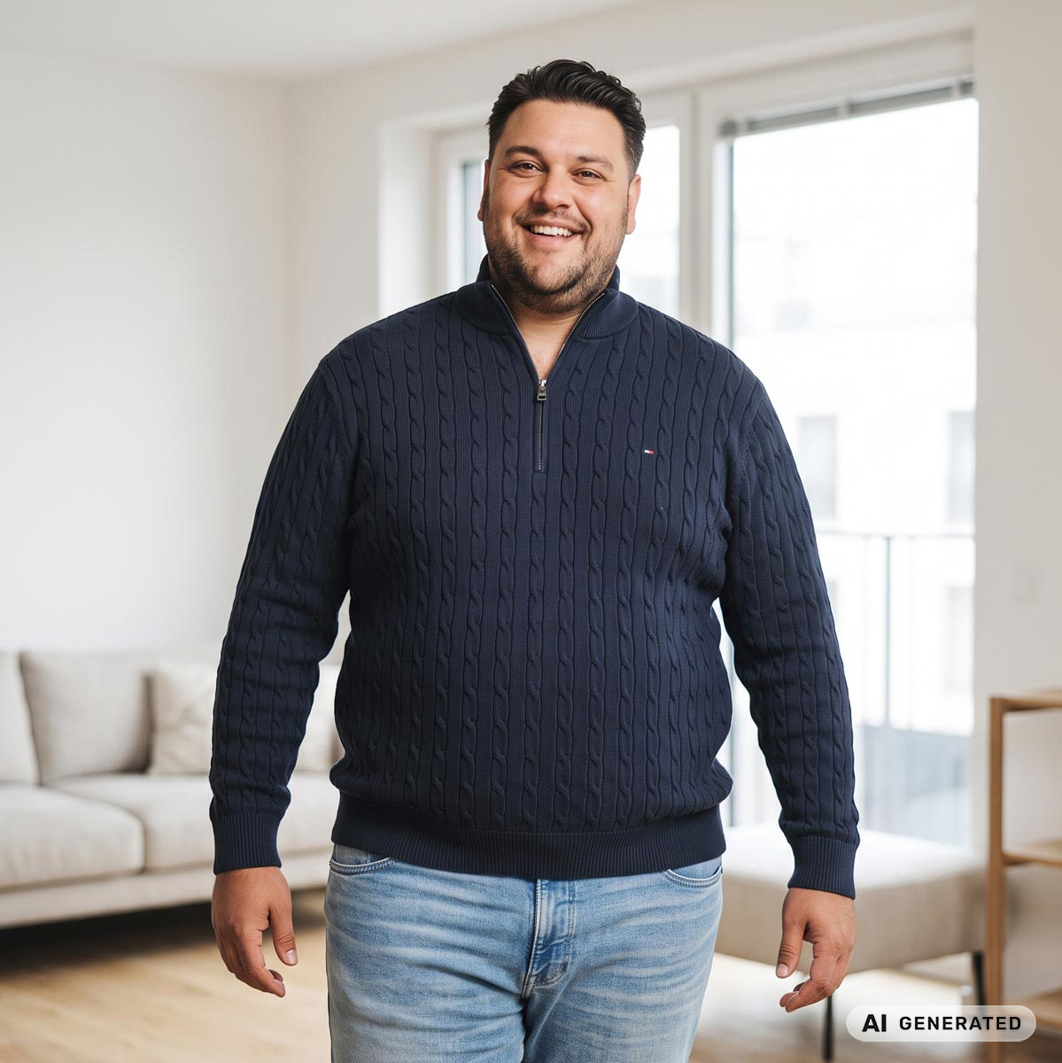Tommy Hilfiger Pullover mit Stretch marine