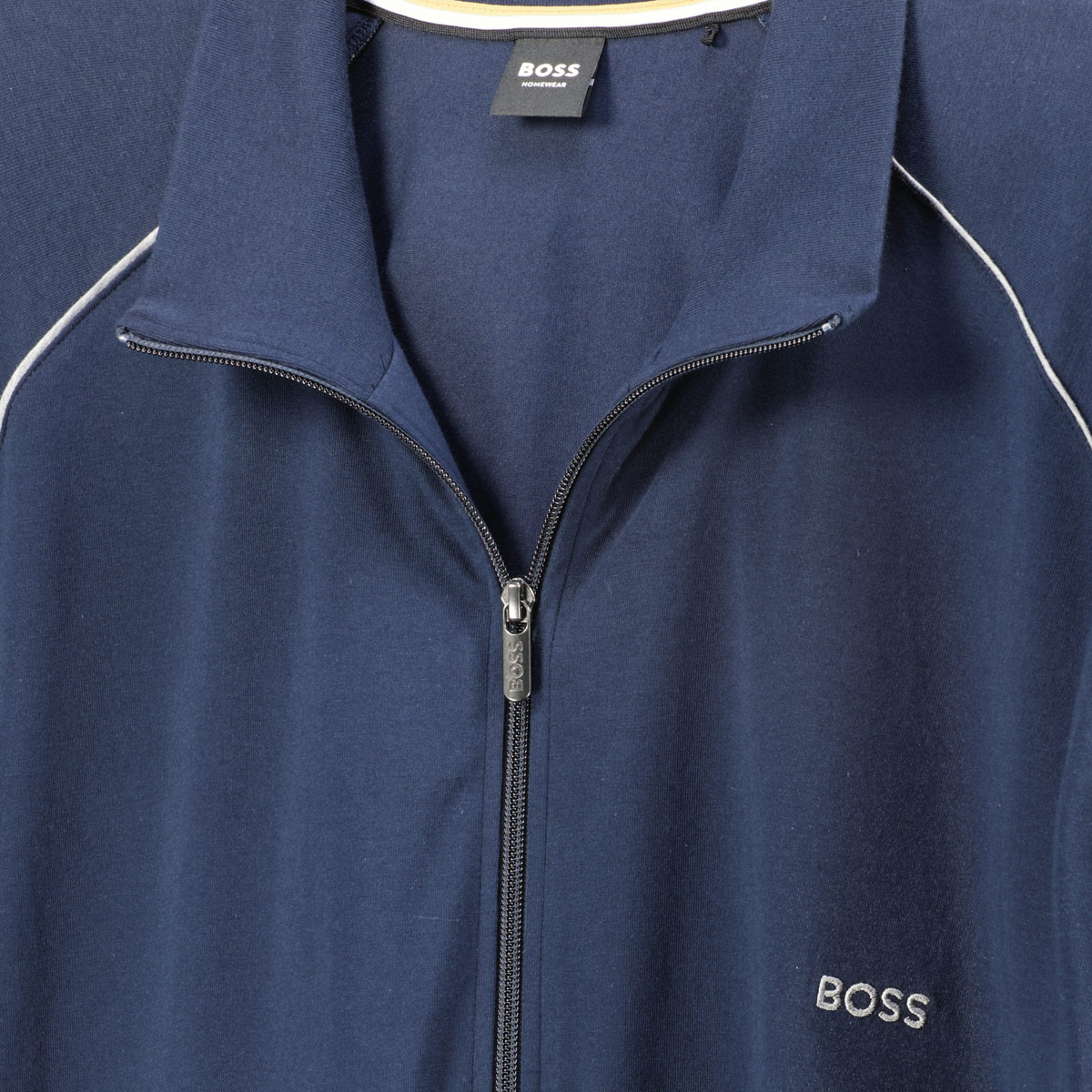 BOSS Sweatjacke mit Elasthan dunkelblau