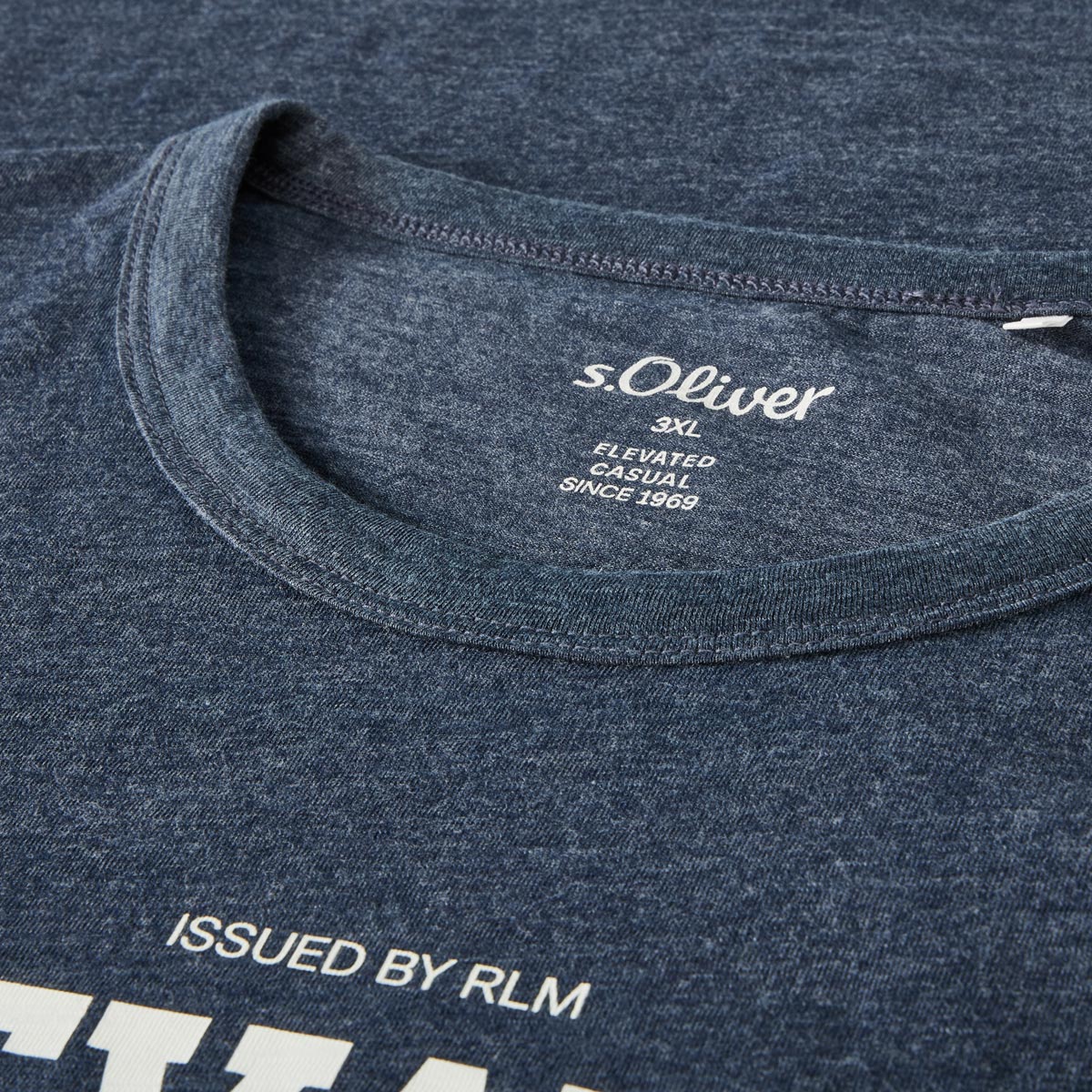 s.Oliver T-Shirt mit Print Farbe dunkelblau Größe: 4XL günstig online kaufen